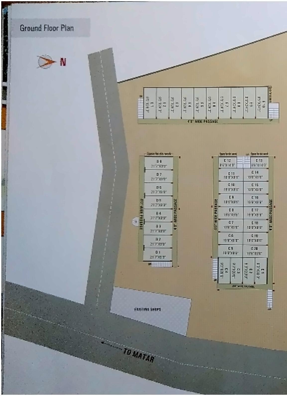 Layout of real estate project City Center located at Matar, Kheda, Gujarat