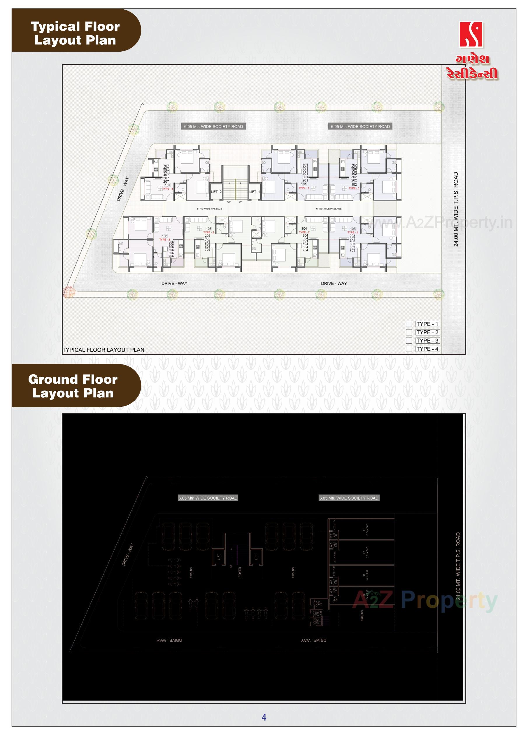 Layout of real estate project Ganesh Residency located at Khatraj, Kheda, Gujarat