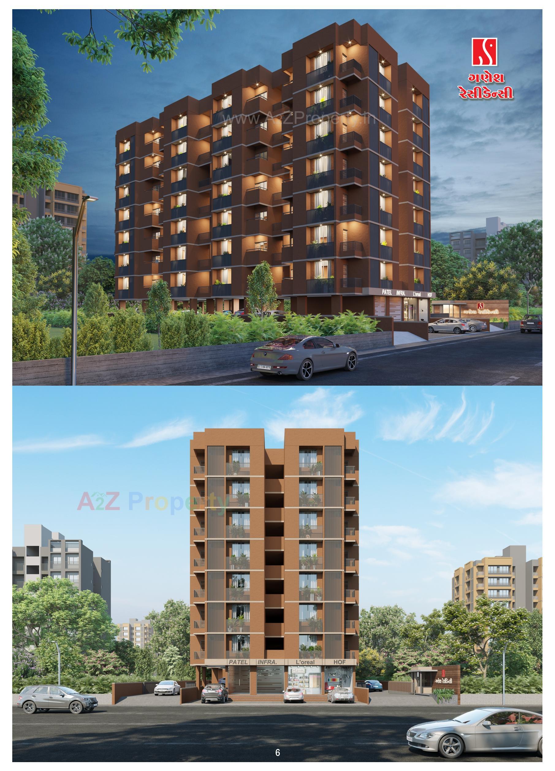 3D Elevation of real estate project Ganesh Residency located at Khatraj, Kheda, Gujarat