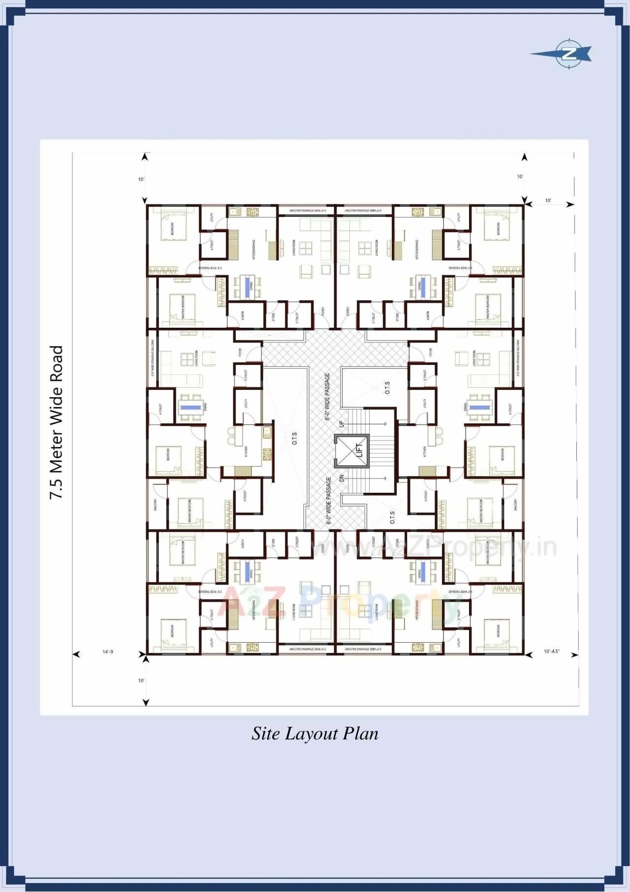 Layout of real estate project Himalaya Flats located at Nadiad, Kheda, Gujarat