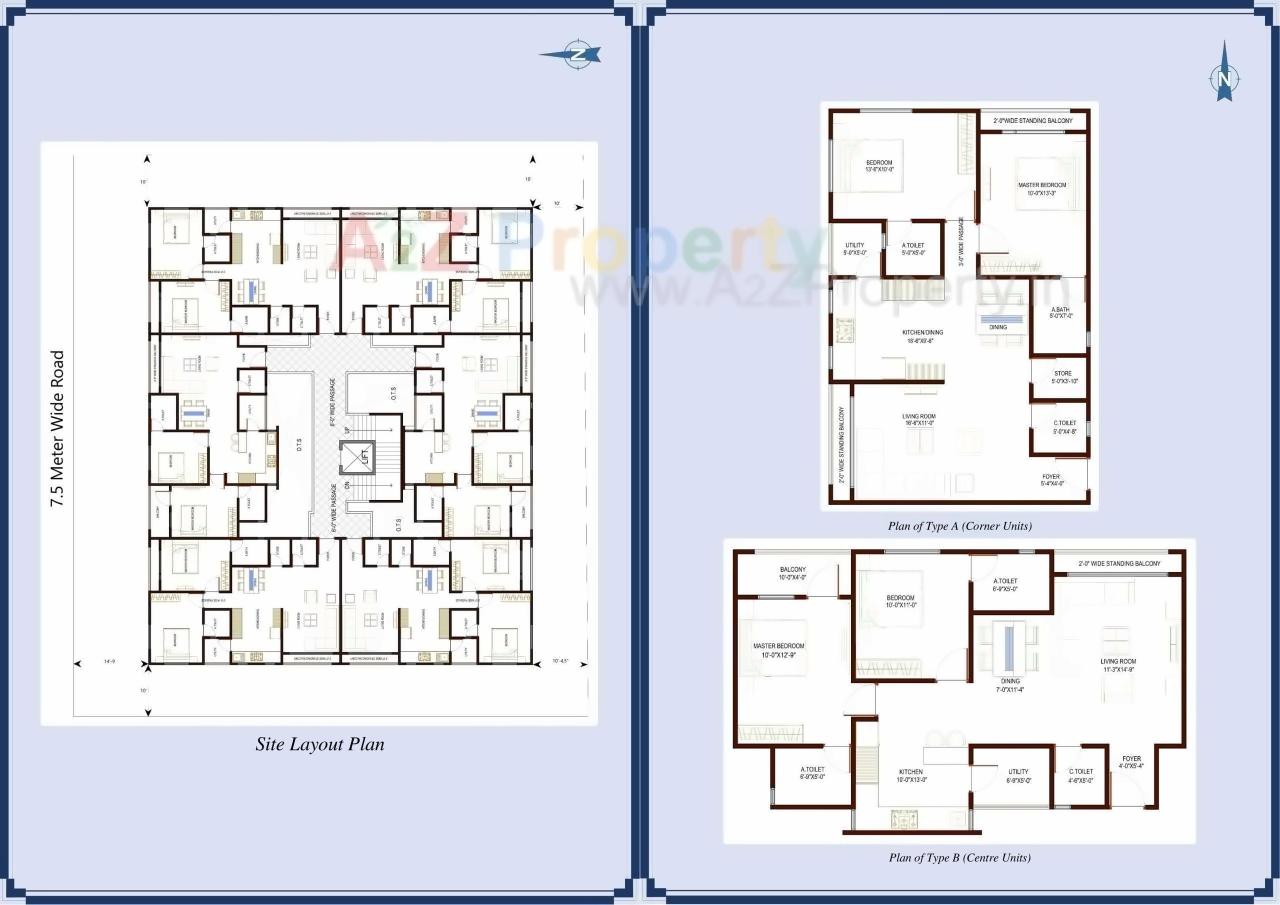 Layout of real estate project Himalaya Flats located at Nadiad, Kheda, Gujarat