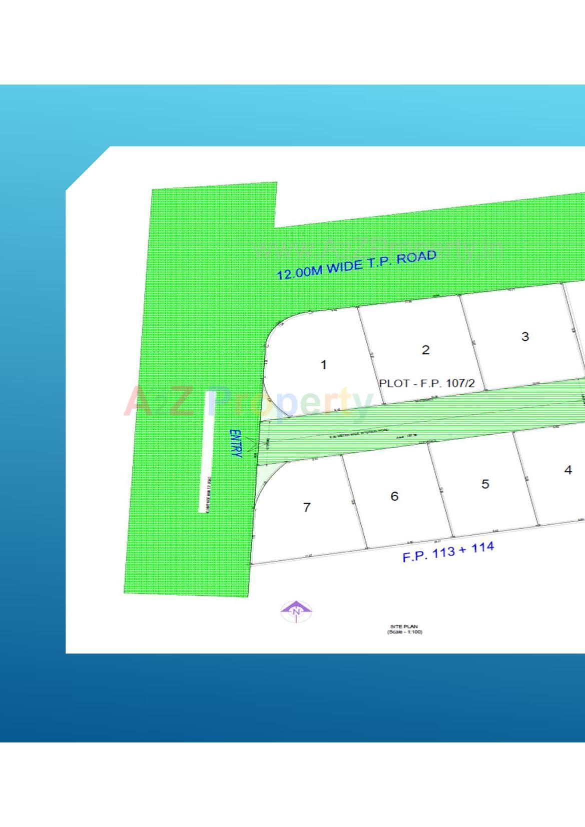 Layout of real estate project Kamla Mangal located at Nadiad, Kheda, Gujarat