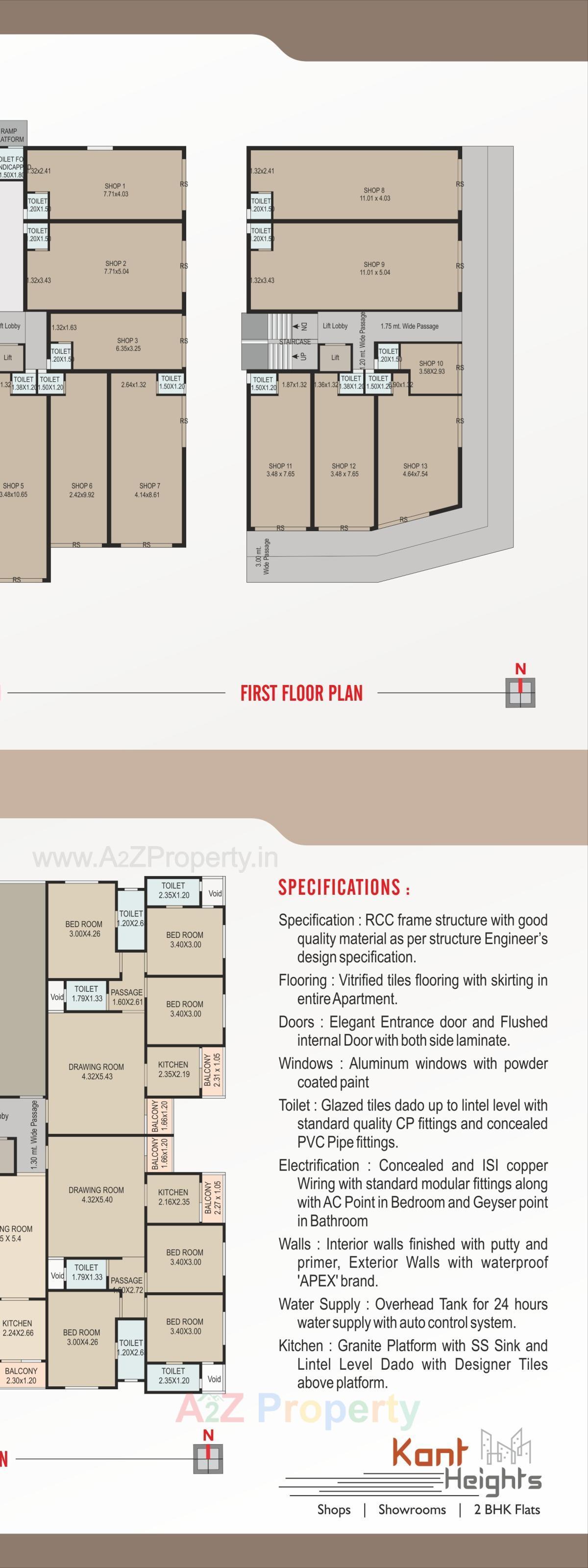 Layout of real estate project Kant Heights located at Nadiad, Kheda, Gujarat