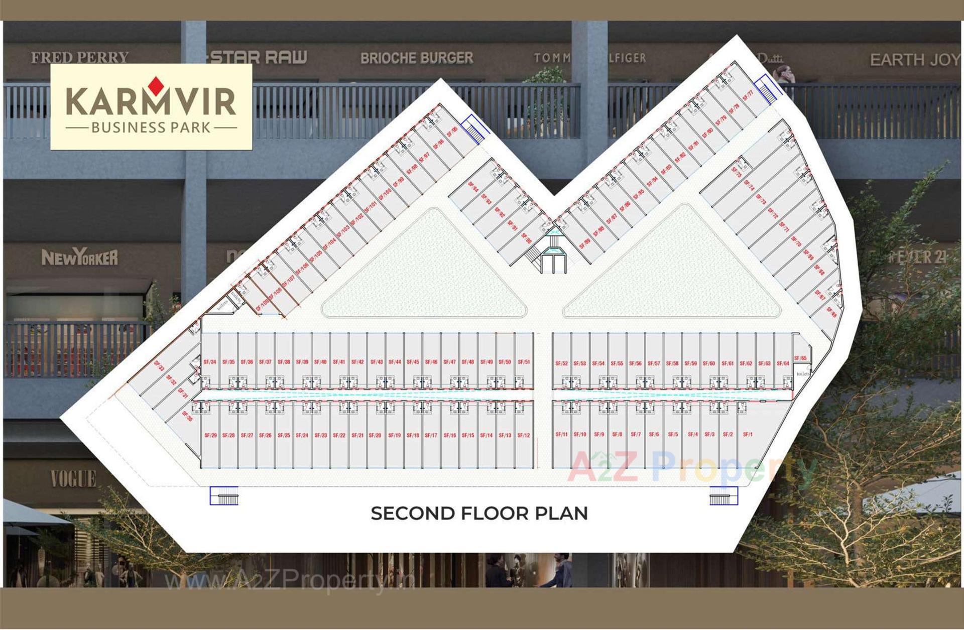 Layout of real estate project Karmvir Business Park located at Nadiad, Kheda, Gujarat