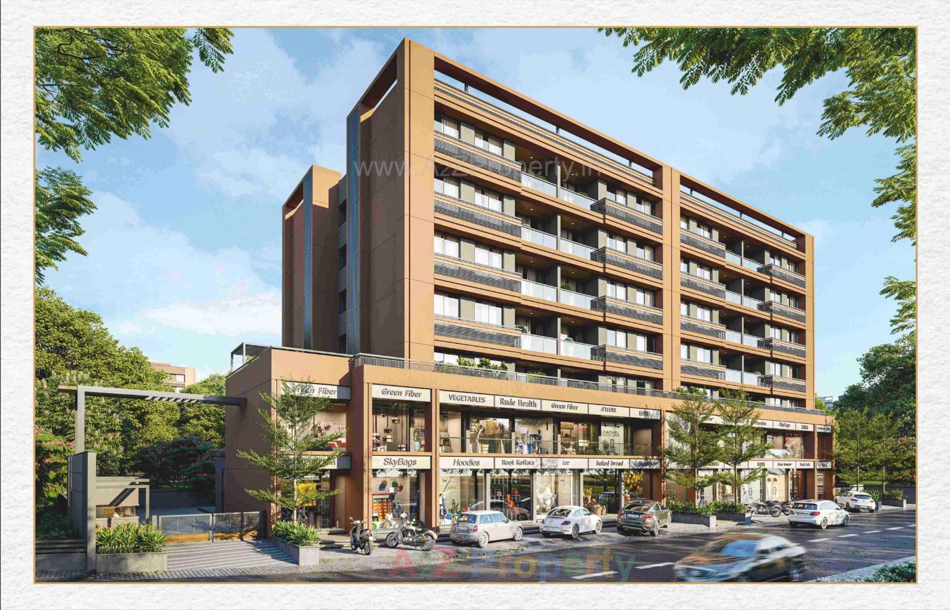 3D Elevation of real estate project Parijat Residency located at Khakharkhad-party, Kheda, Gujarat