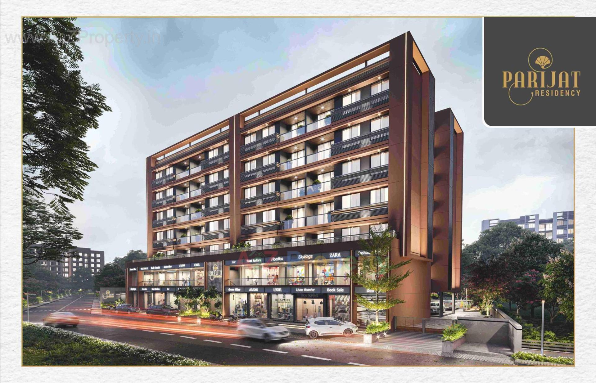 3D Elevation of real estate project Parijat Residency located at Khakharkhad-party, Kheda, Gujarat