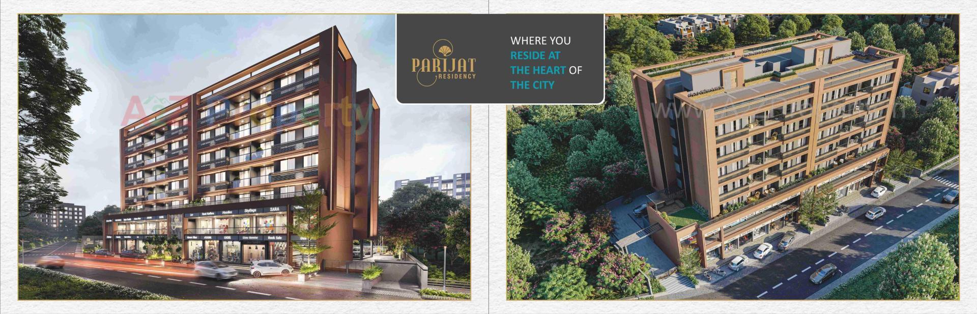 3D Elevation of real estate project Parijat Residency located at Khakharkhad-party, Kheda, Gujarat
