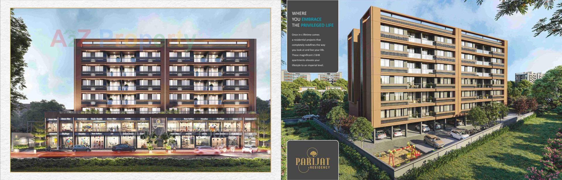 3D Elevation of real estate project Parijat Residency located at Khakharkhad-party, Kheda, Gujarat