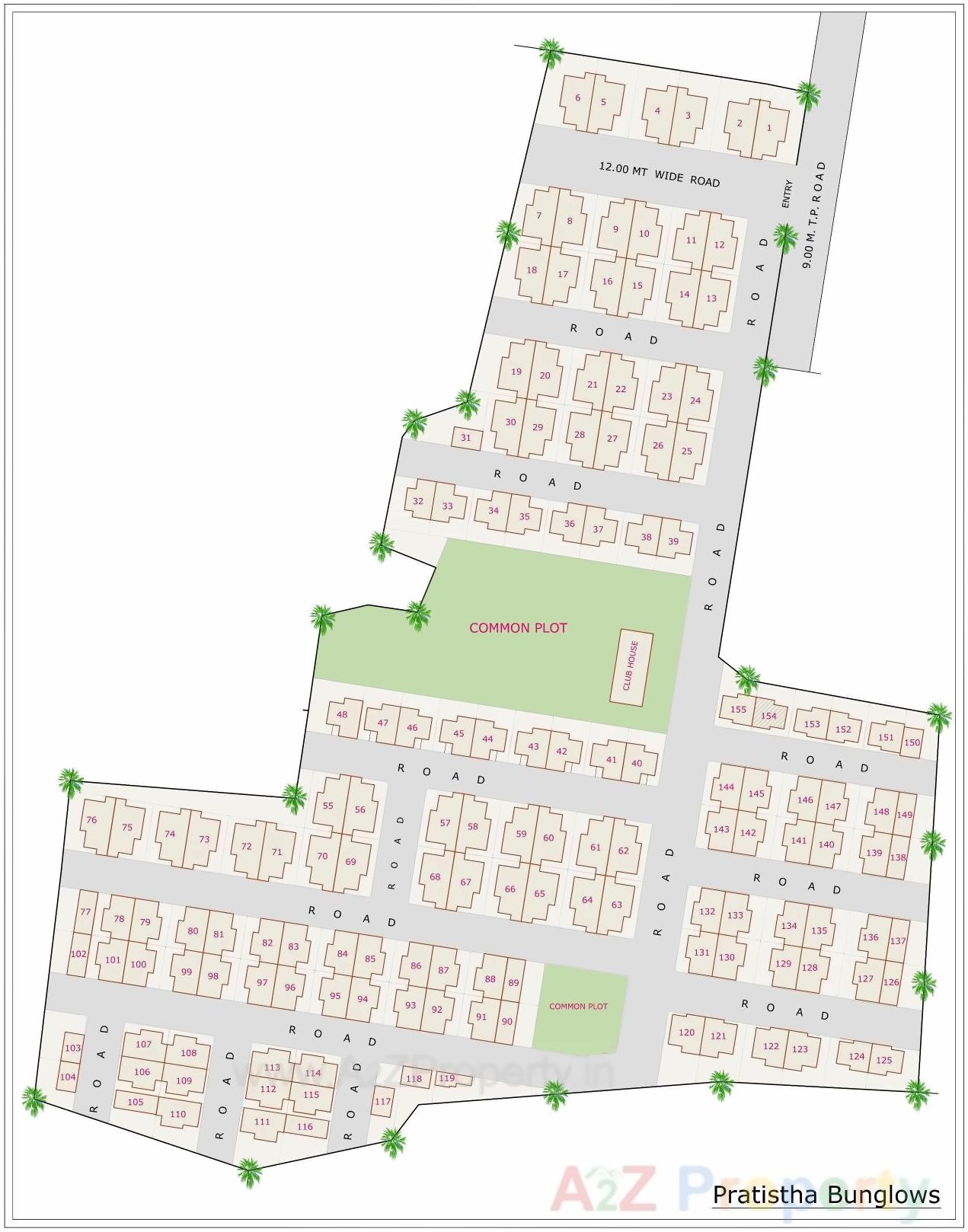 Layout of real estate project Pratistha Bungalows located at Kakarkhad, Kheda, Gujarat