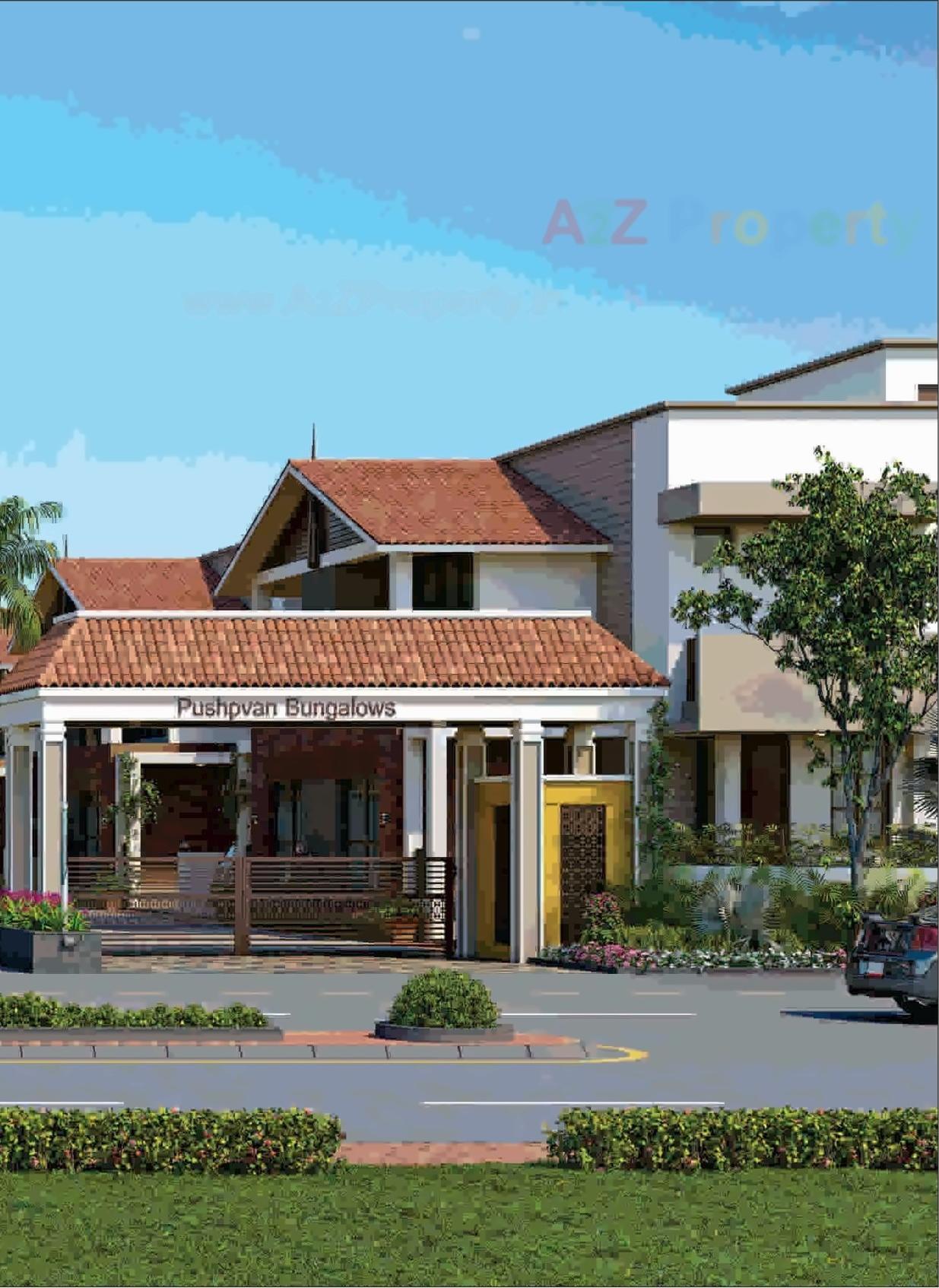 3D Elevation of real estate project Pushpvan Bunglows   Arcade located at Mahemdavad, Kheda, Gujarat