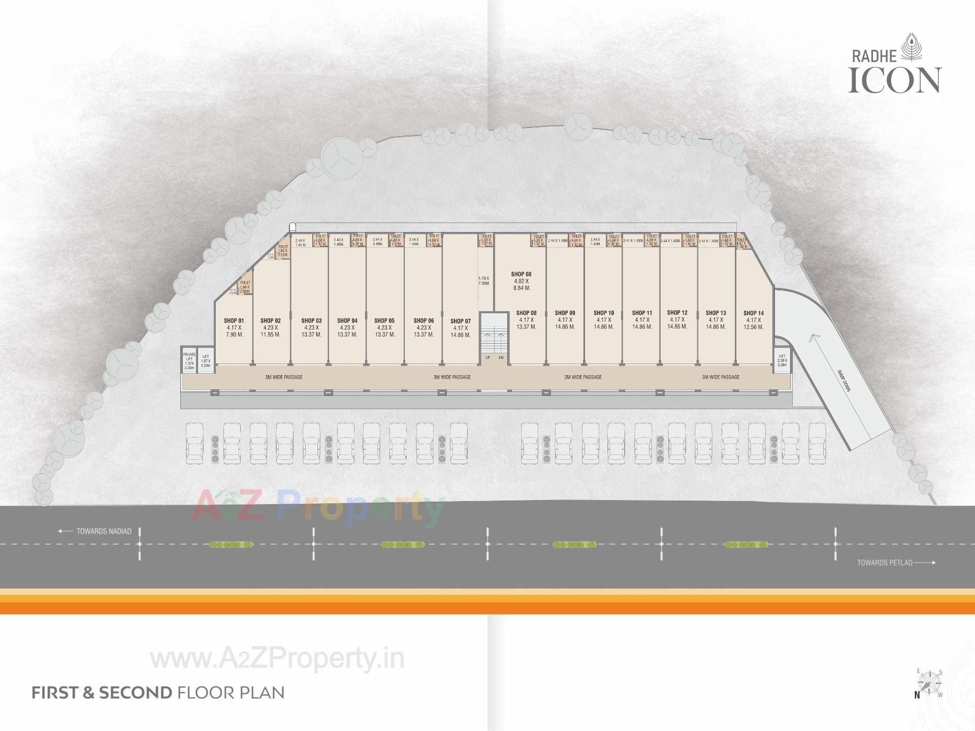 Layout of real estate project Radhe Icon located at Nadiad, Kheda, Gujarat