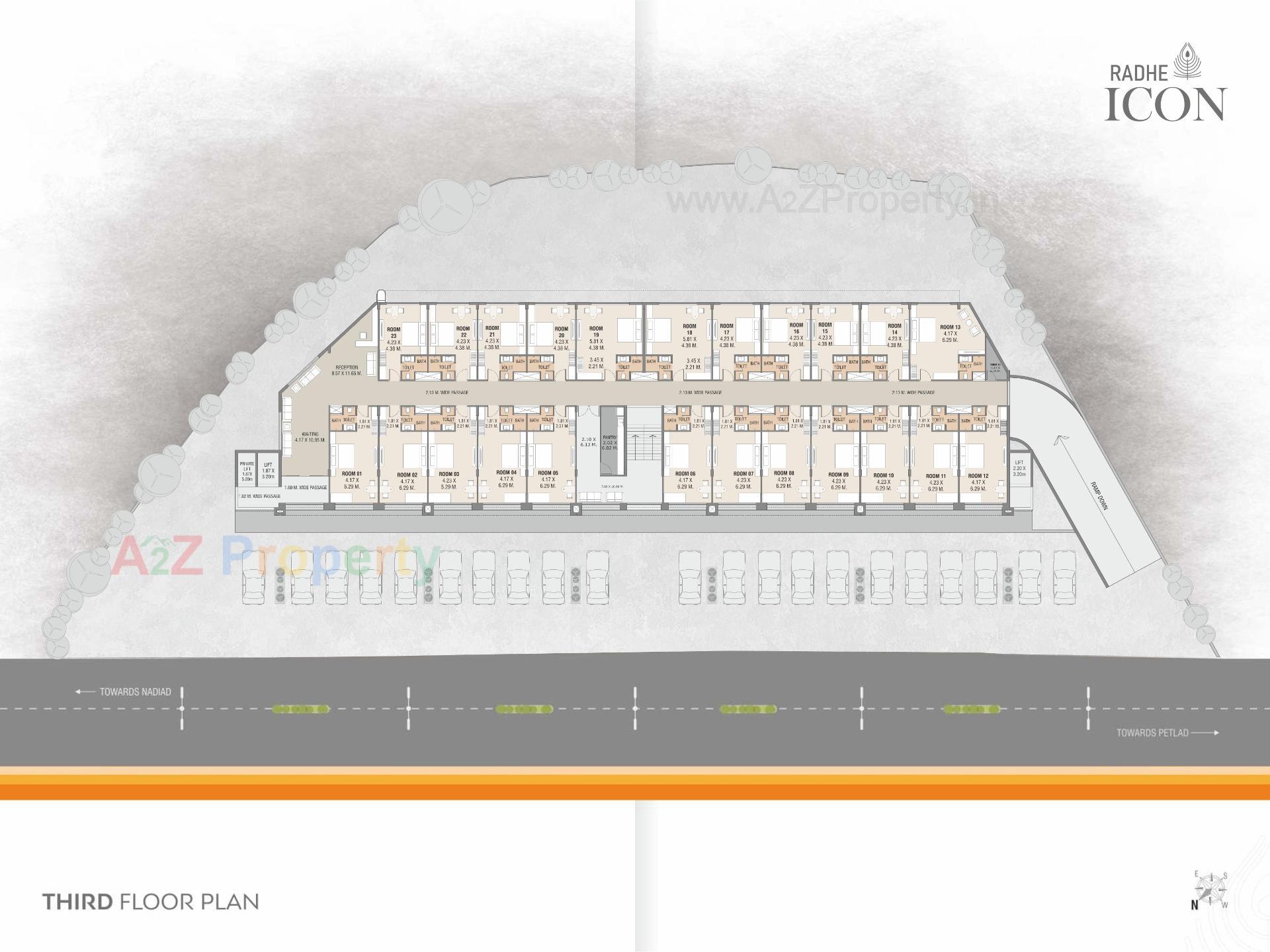 Layout of real estate project Radhe Icon located at Nadiad, Kheda, Gujarat