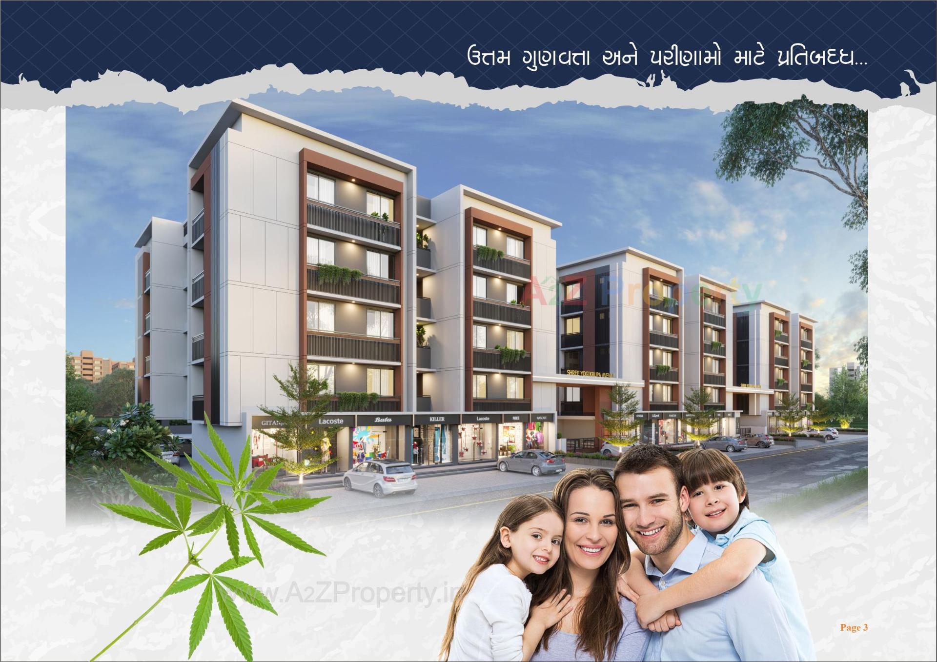 3D Elevation of real estate project Shree Yogikrupa Avenue located at Mahemdabad, Kheda, Gujarat