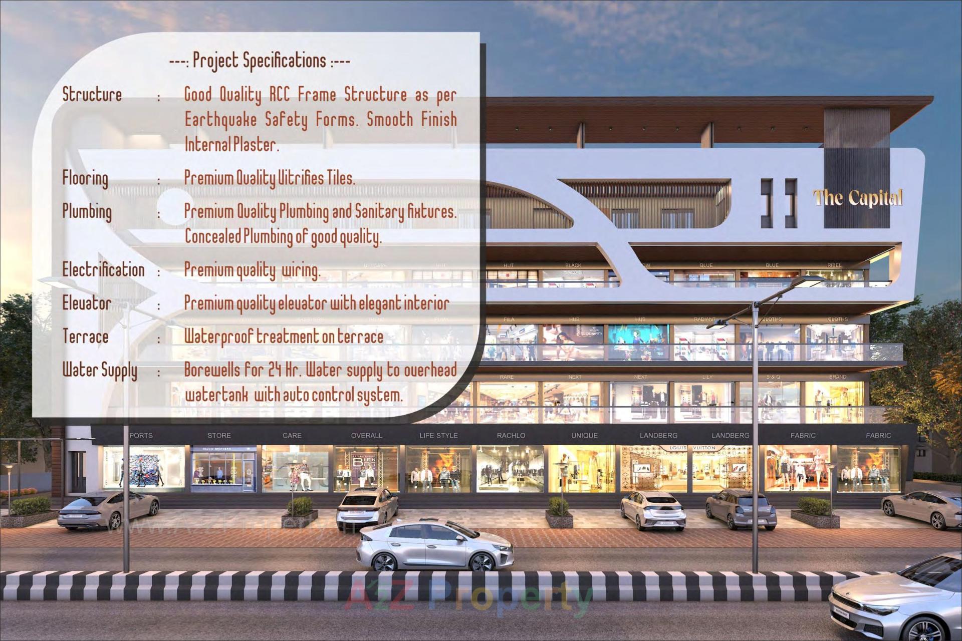 3D Elevation of real estate project The Capital located at Nadiad, Kheda, Gujarat