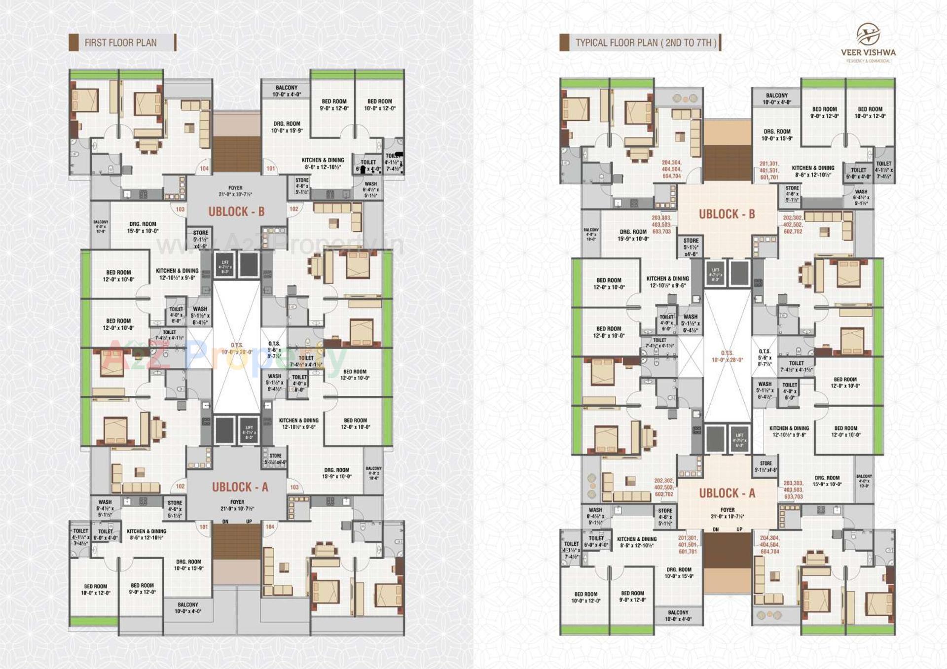 Layout of real estate project Veer Vishwa Residency located at Khatraj, Kheda, Gujarat
