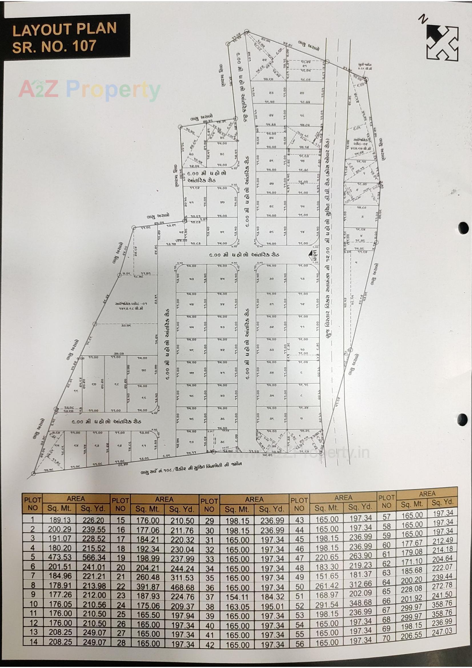 Layout of real estate project 14 Acres located at Mirzapar, Kutch, Gujarat