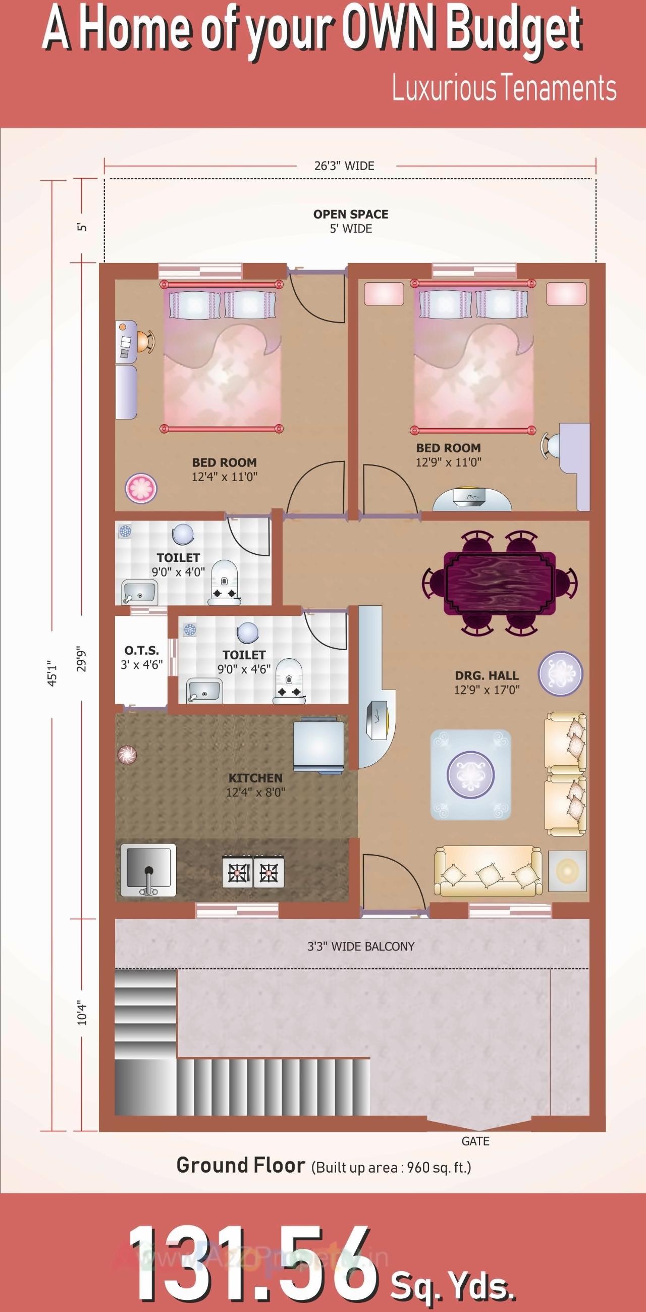 Layout of real estate project Ambaji Nagar 10 located at Varsamedi, Kutch, Gujarat