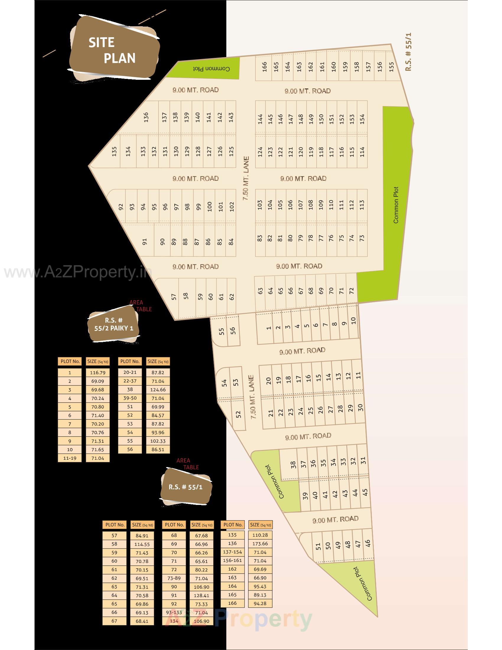 Layout of real estate project Ambaji Shinay located at Shinay, Kutch, Gujarat