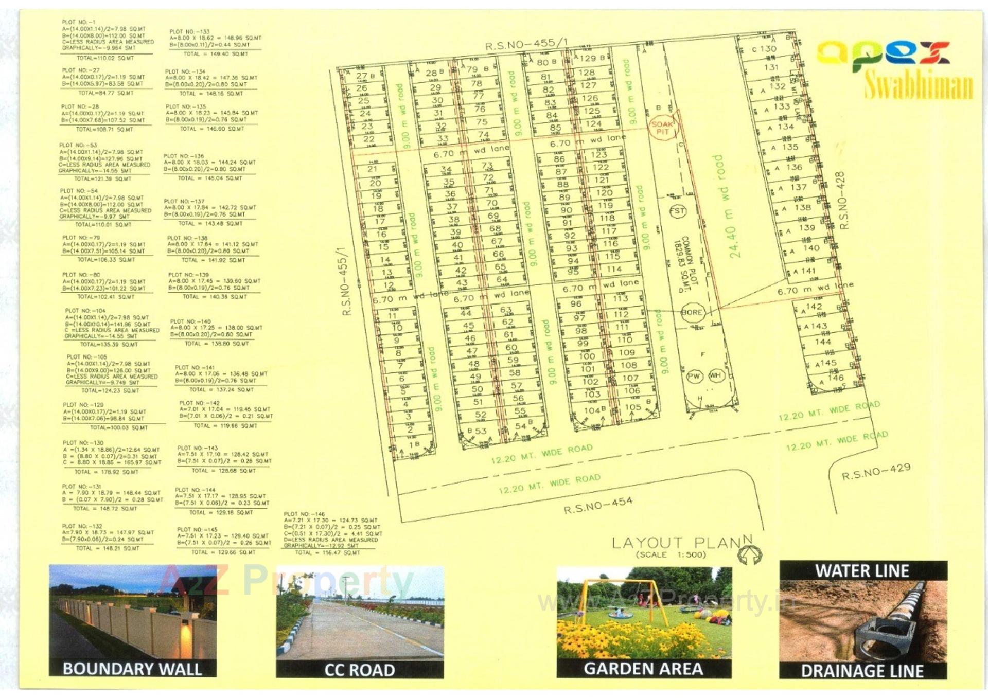 Layout of real estate project Apex Swabhiman located at Varsamedi, Kutch, Gujarat