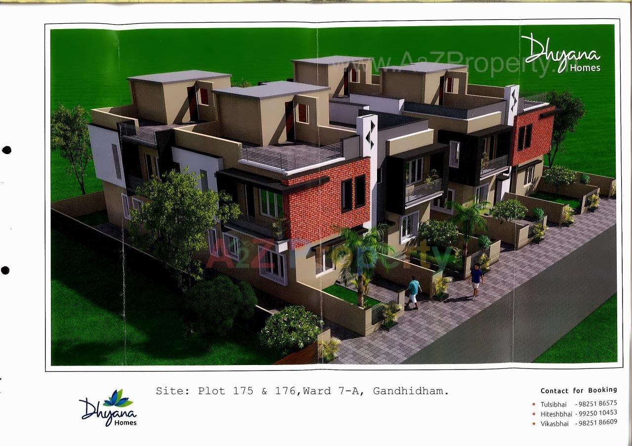 3D Elevation of real estate project Dhyana Homes located at Gandhidham, Kutch, Gujarat