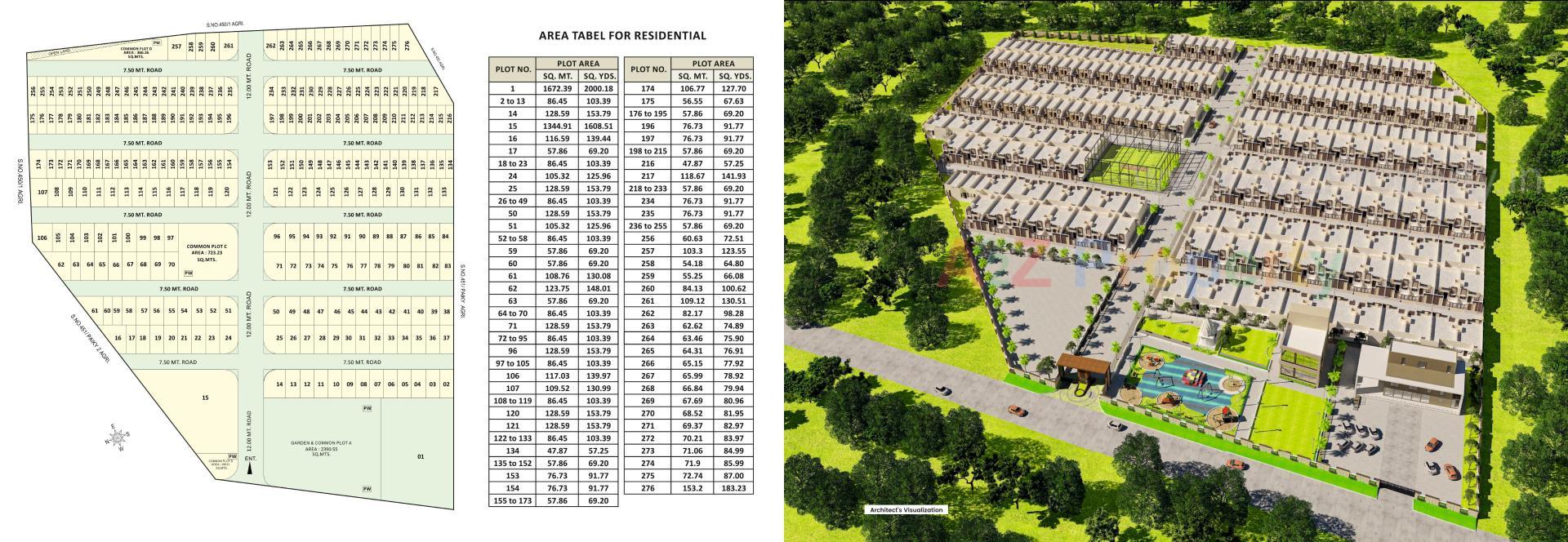 Layout of real estate project Govardhan Hills located at Anjar, Kutch, Gujarat