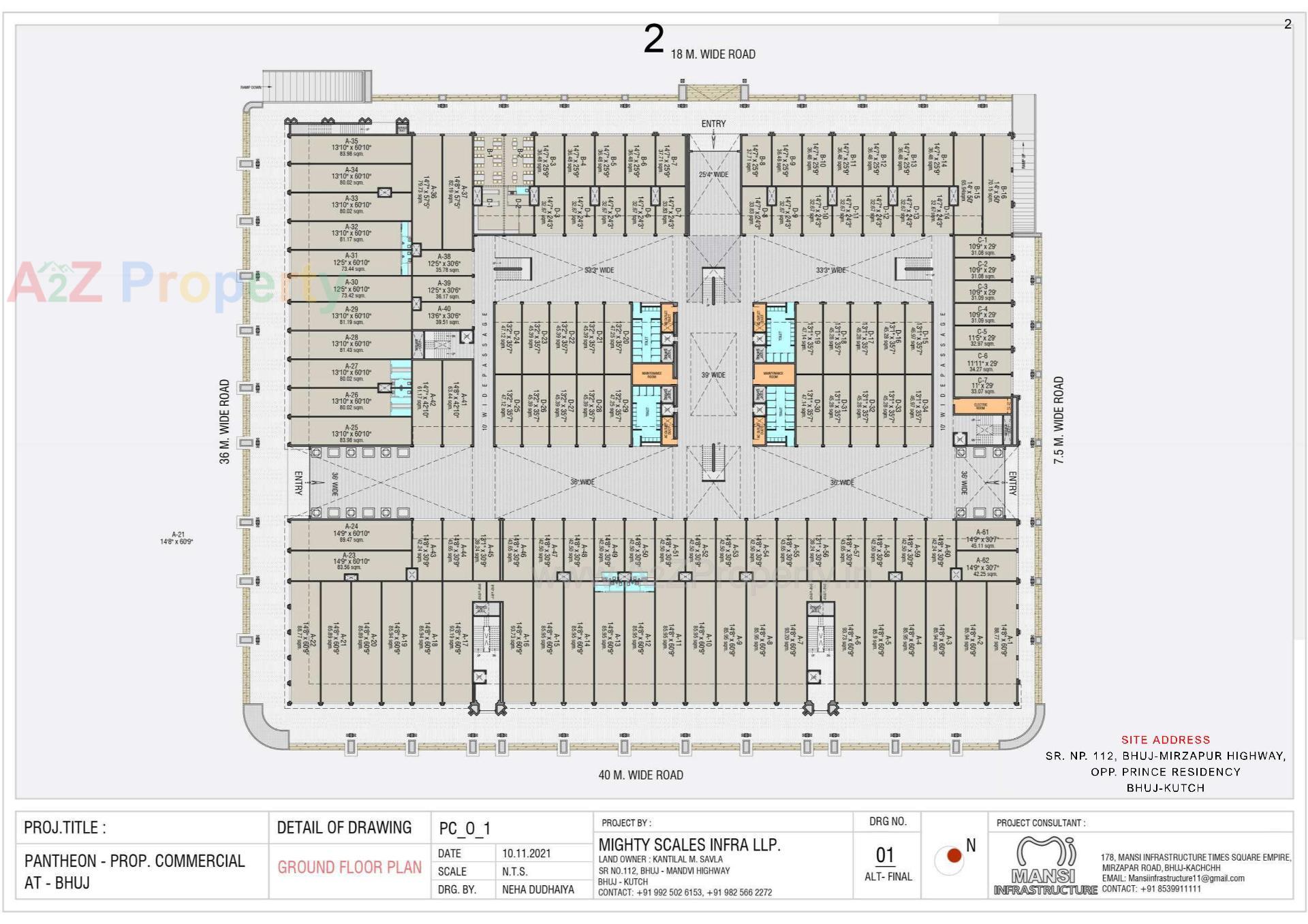 Layout of real estate project Pantheon located at Bhuj, Kutch, Gujarat
