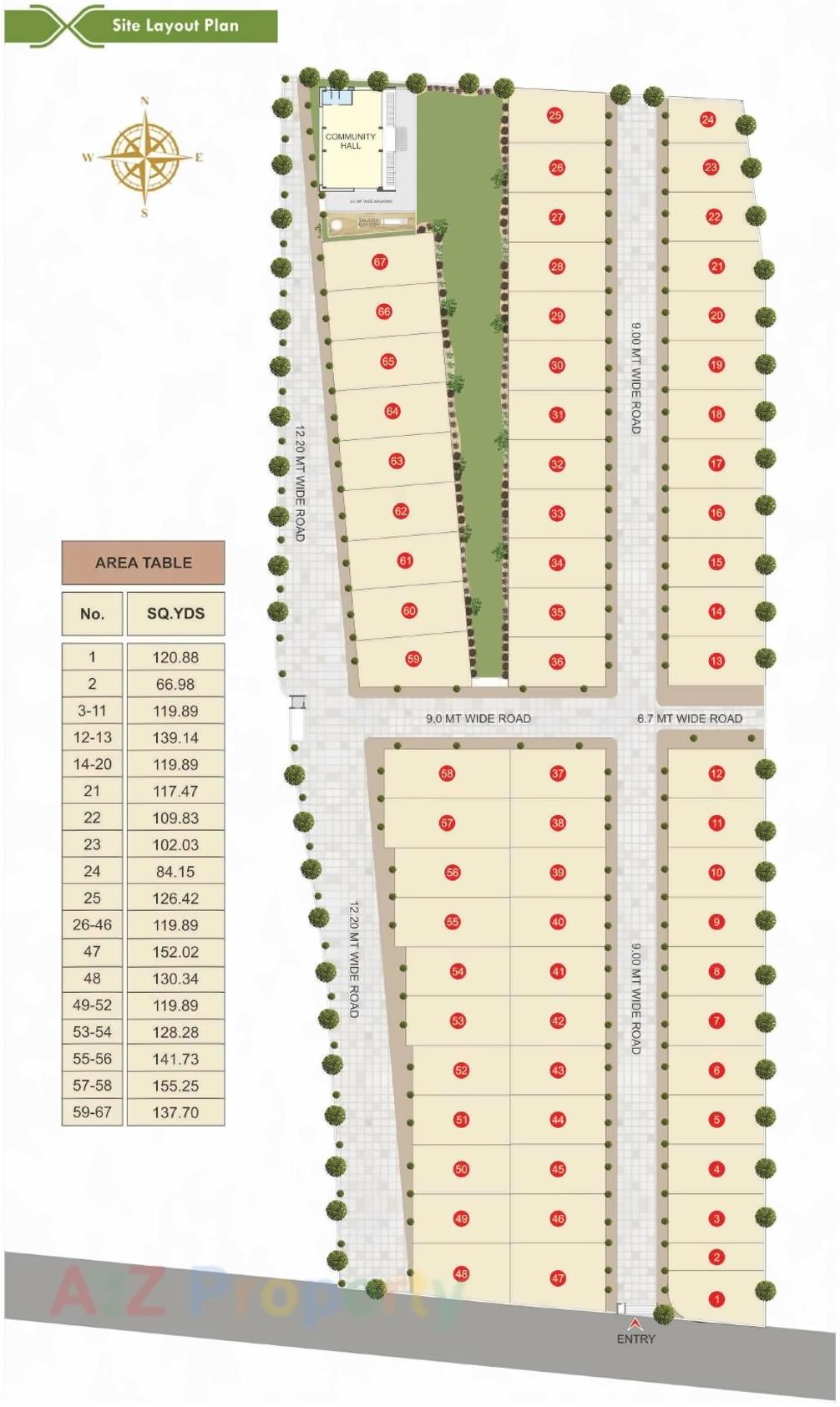 Layout of real estate project Rajvi Baag located at Galpadar, Kutch, Gujarat