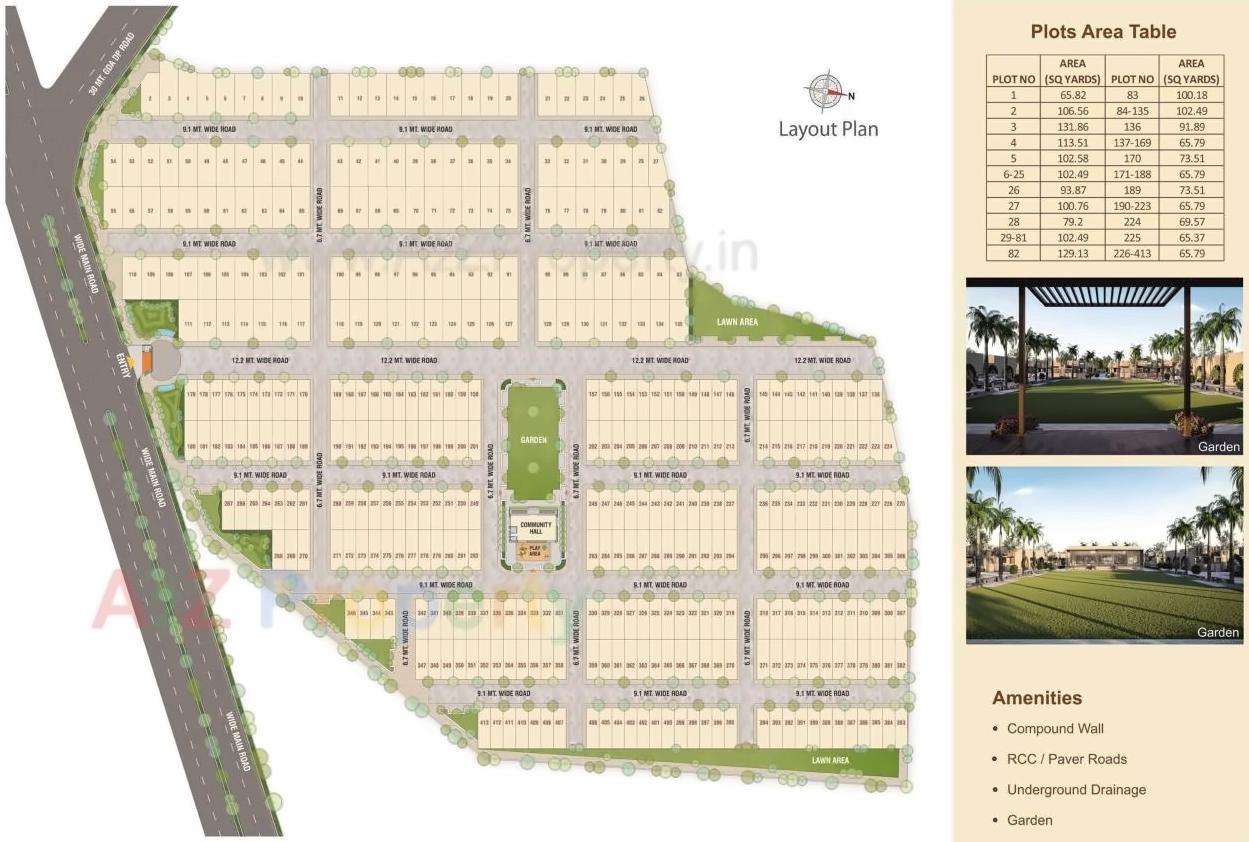 Layout of real estate project Rajvi Park   Plot located at Kidana, Kutch, Gujarat