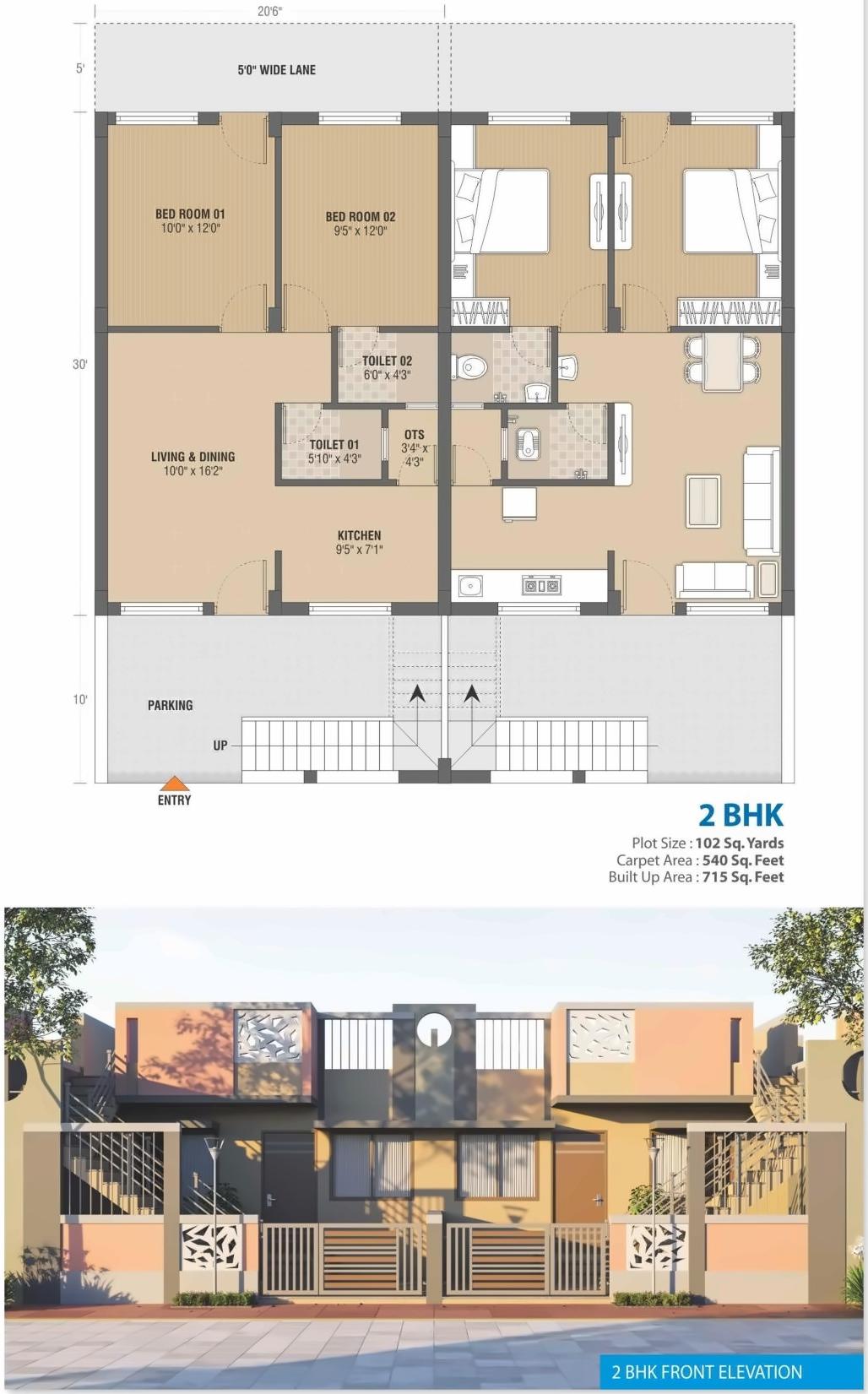 Layout of real estate project Rajvi Park located at Kidana, Kutch, Gujarat