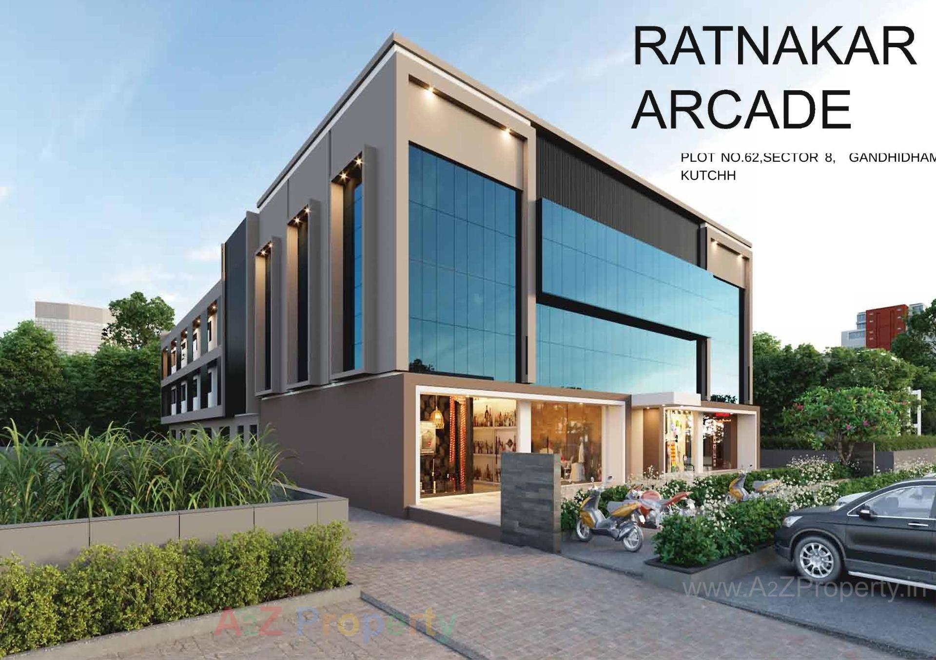 3D Elevation of real estate project Ratnakar Arcade located at Gandhidham, Kutch, Gujarat