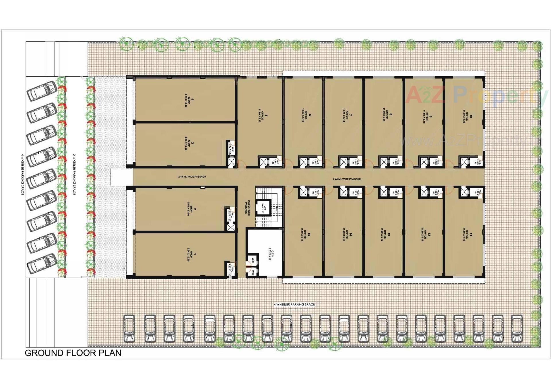 Layout of real estate project Ratnakar Arcade located at Gandhidham, Kutch, Gujarat