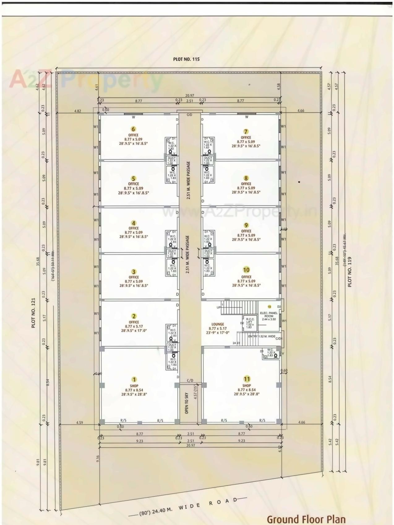 Layout of real estate project Riddhi Siddhi Arcade located at Gandhidham, Kutch, Gujarat