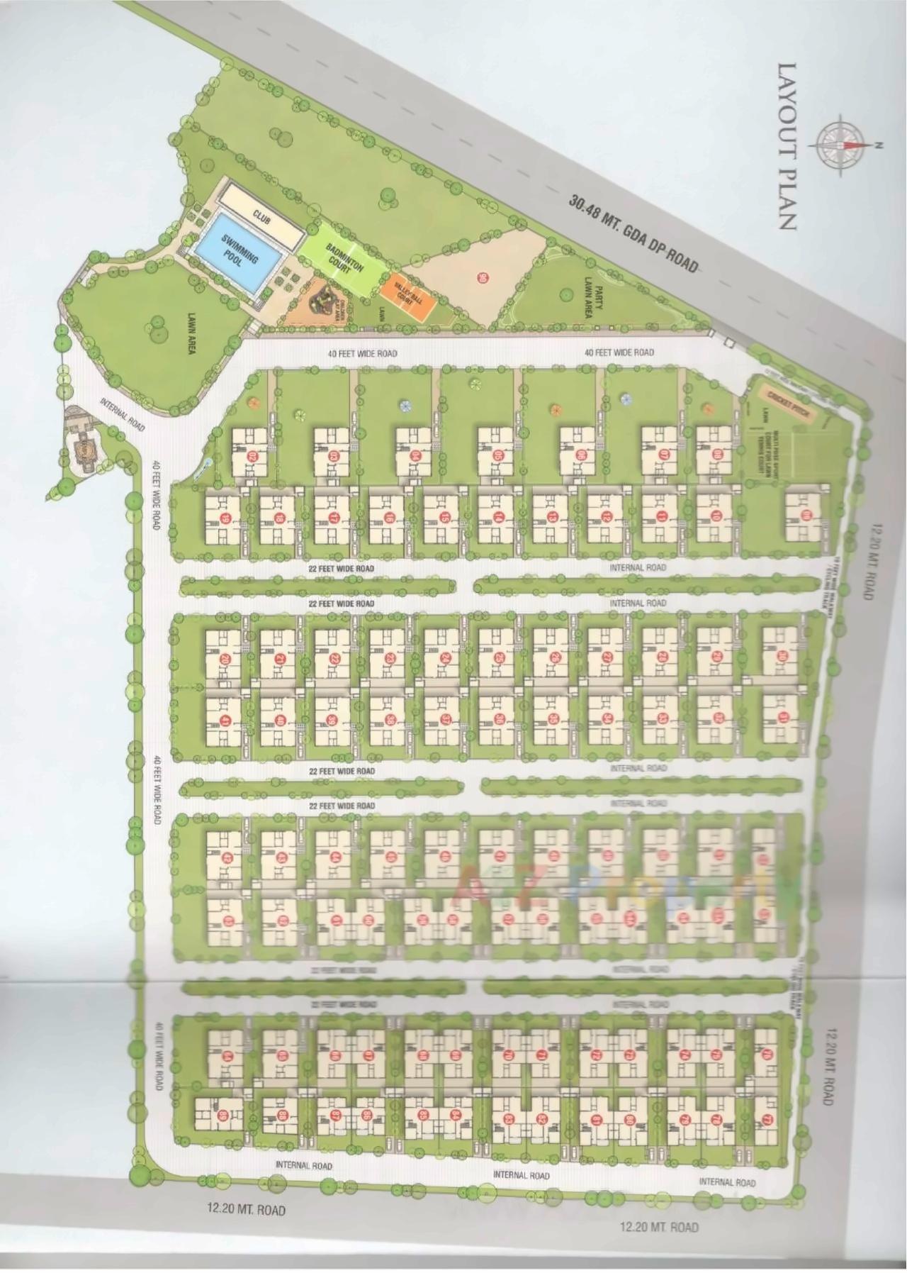 Layout of real estate project Riviera Elegance Bungalows located at Varsamedi, Kutch, Gujarat