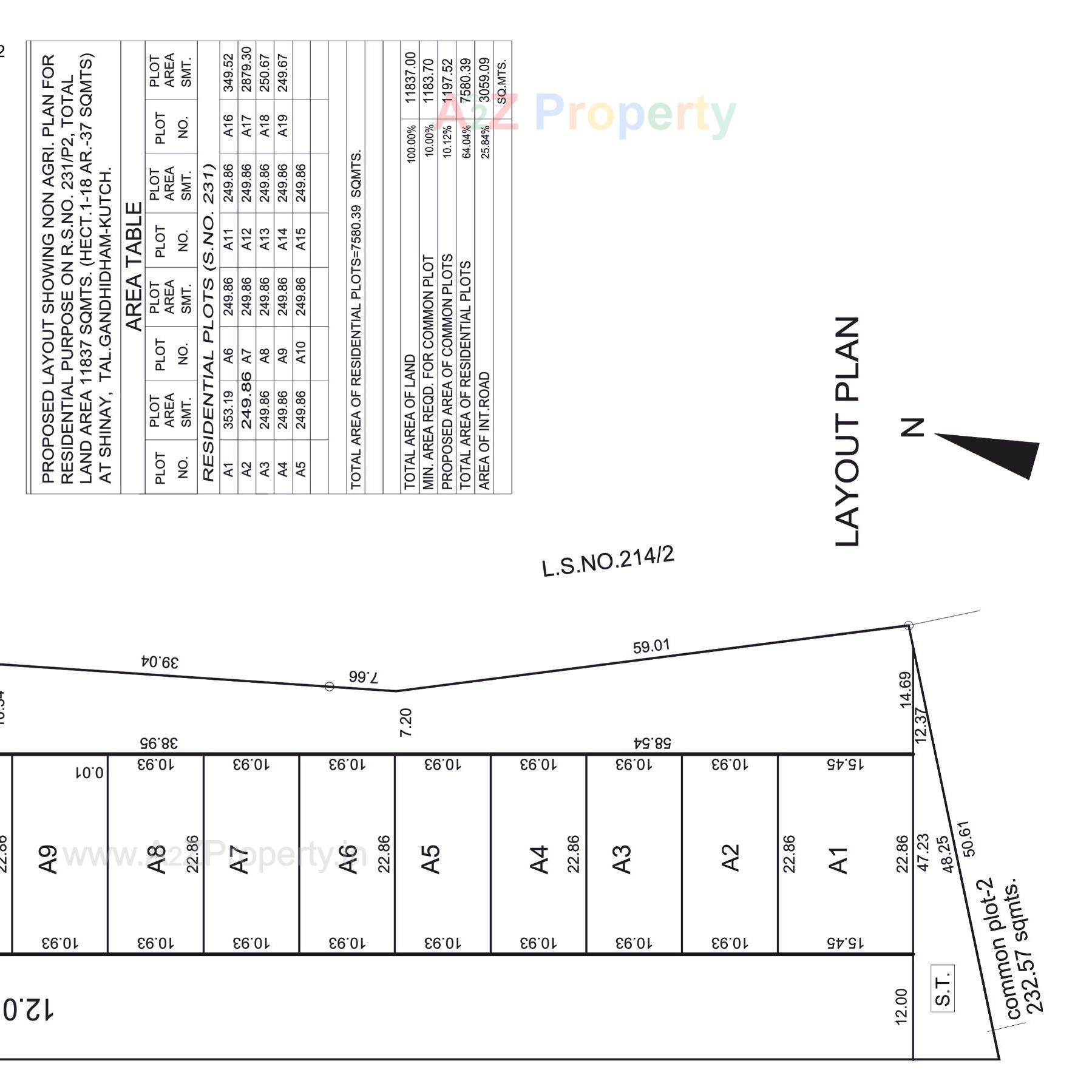 Layout of real estate project Royal Orchard Pahse located at Shinai, Kutch, Gujarat