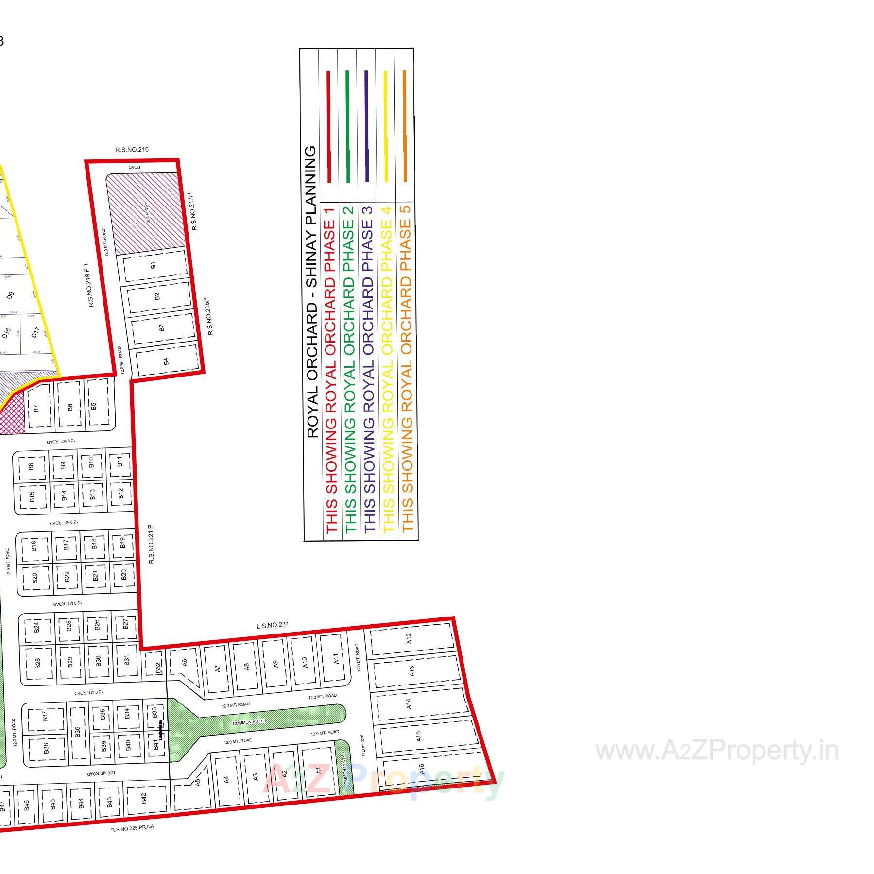 Layout of real estate project Royal Orchard Pahse located at Shinai, Kutch, Gujarat
