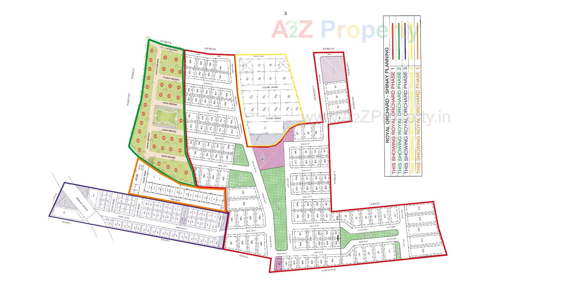Layout of real estate project Royal Orchard Pahse located at Shinai, Kutch, Gujarat