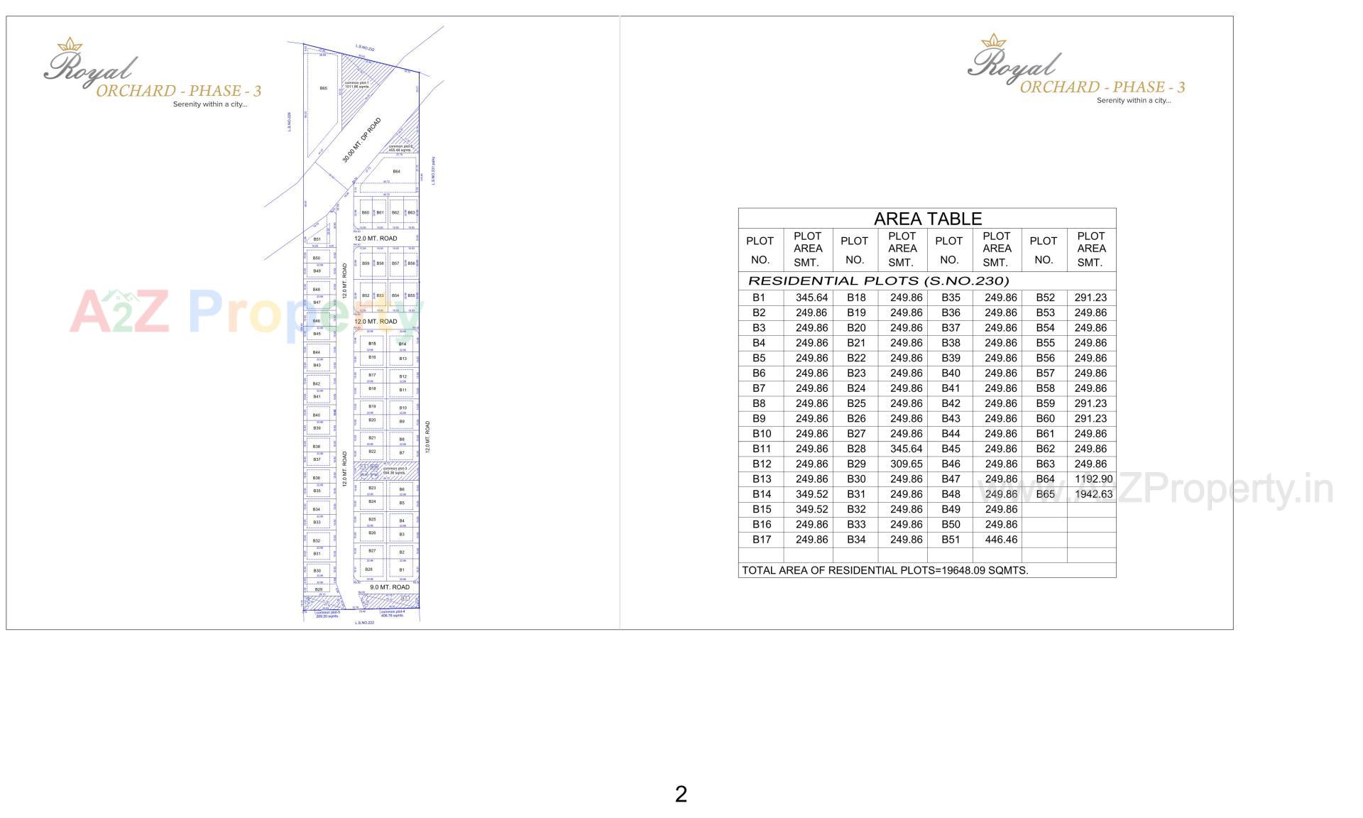 Layout of real estate project Royal Orchard located at Shinai, Kutch, Gujarat