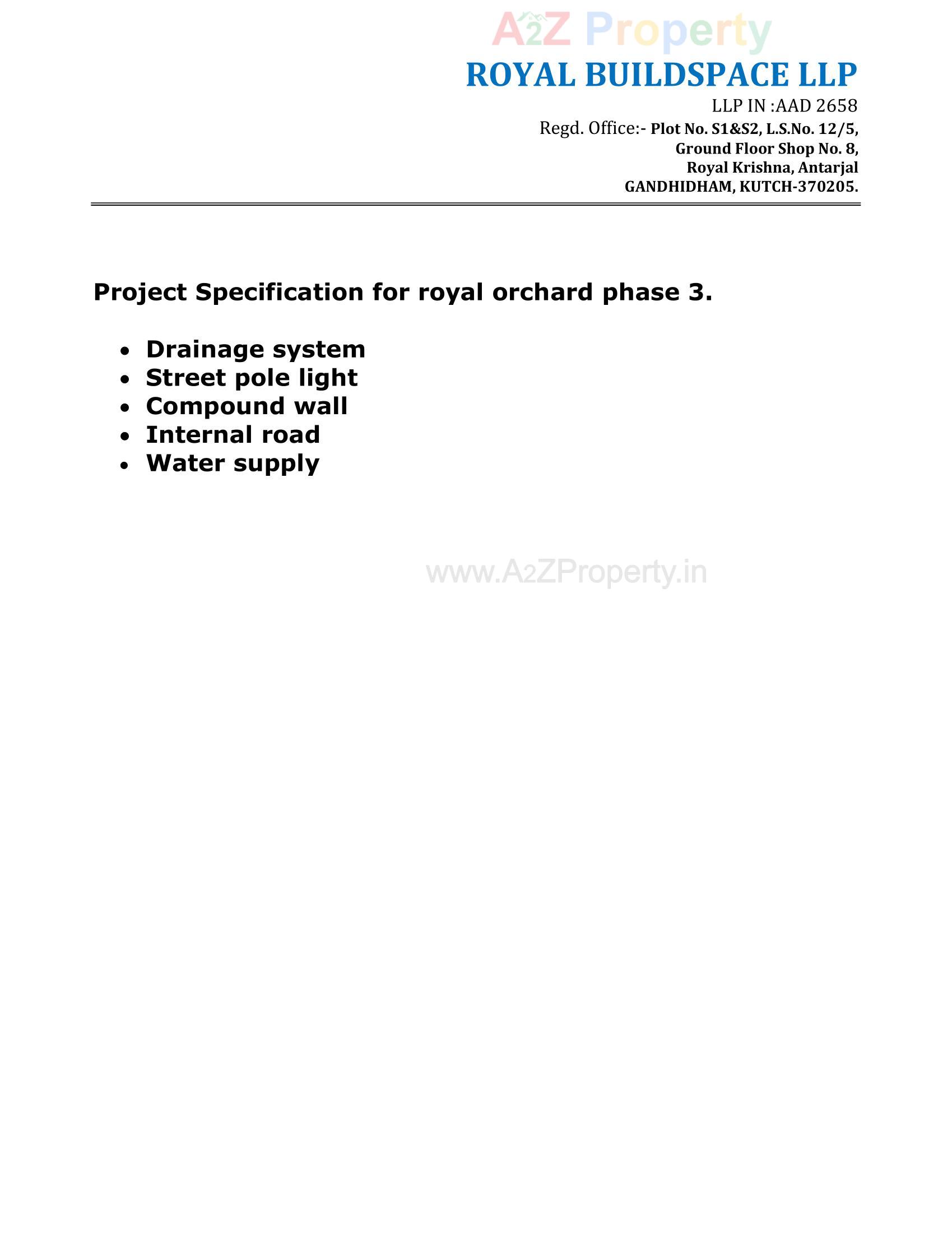  of real estate project Royal Orchard located at Shinai, Kutch, Gujarat