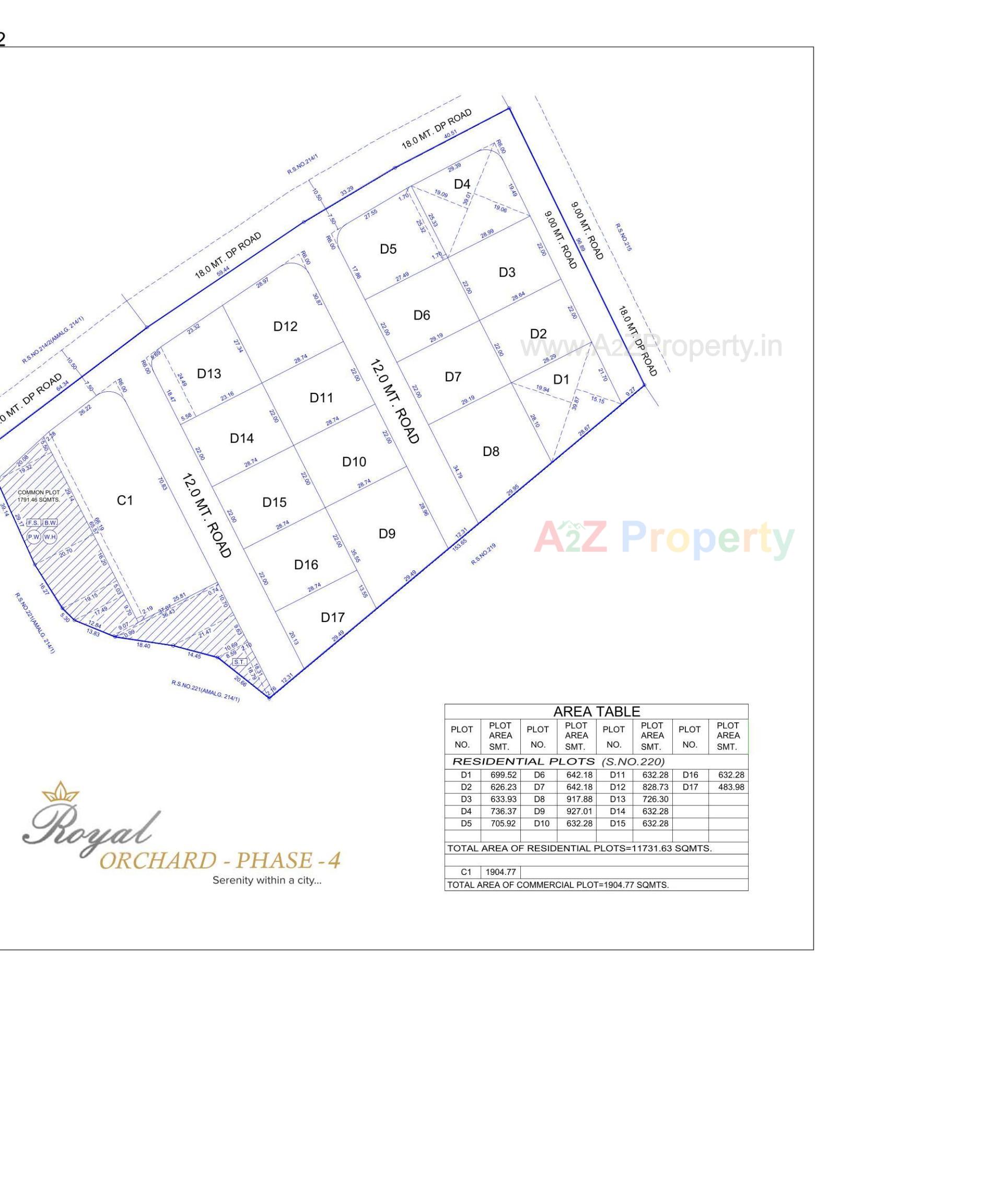Layout of real estate project Royal Orchard located at Shinay, Kutch, Gujarat