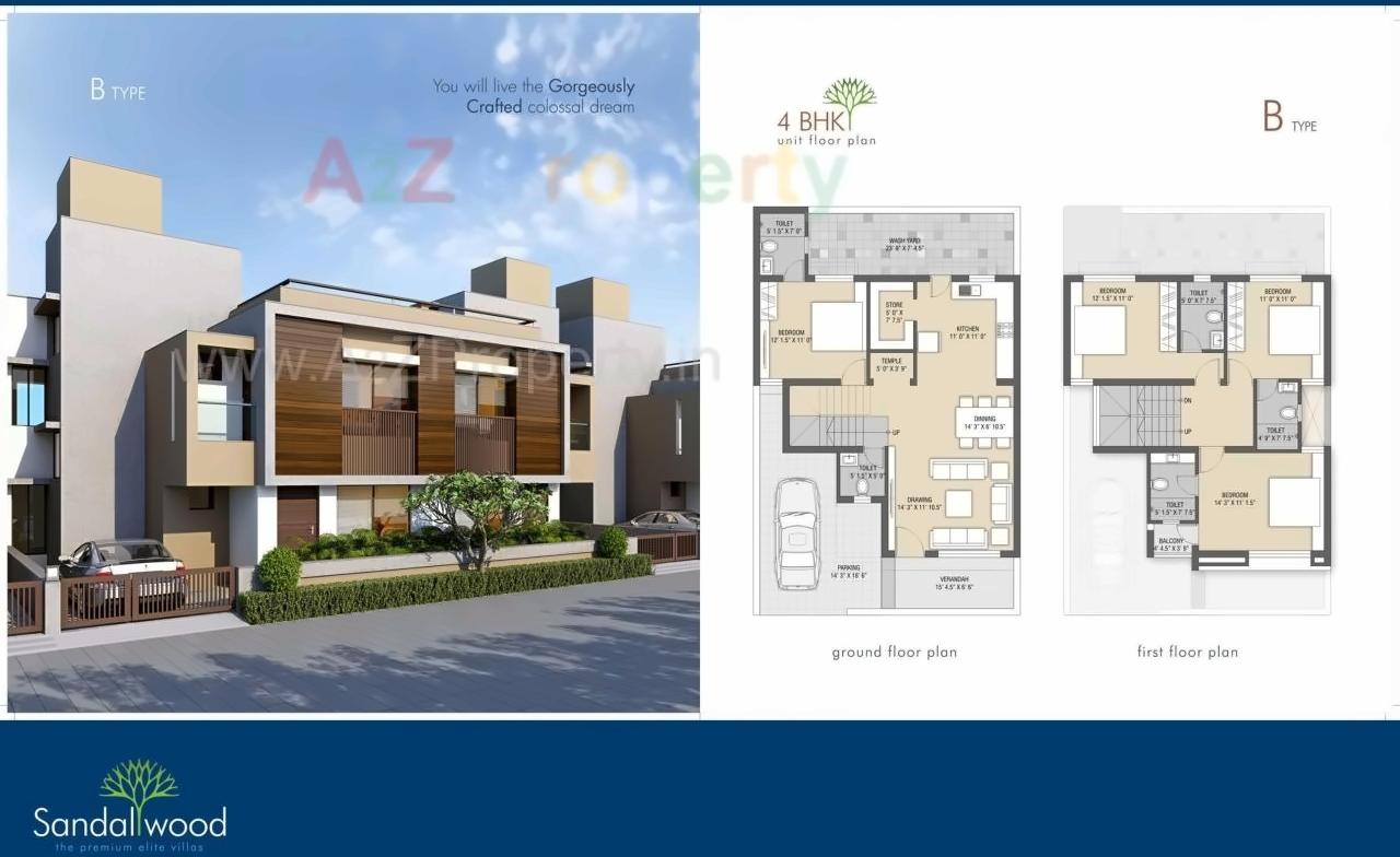 Layout of real estate project Sandalwood Villa located at Mirzapar, Kutch, Gujarat