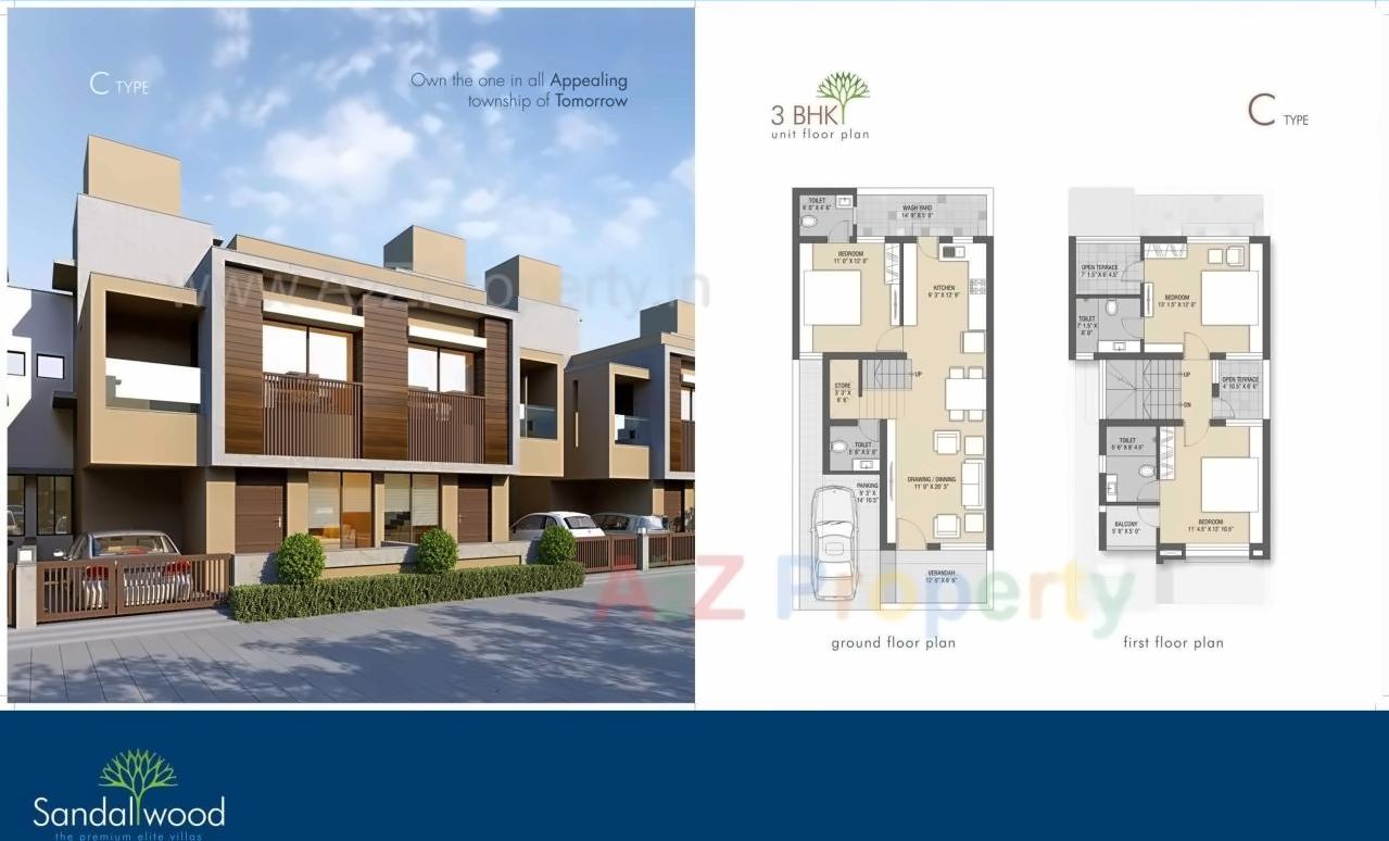 Layout of real estate project Sandalwood Villa located at Mirzapar, Kutch, Gujarat