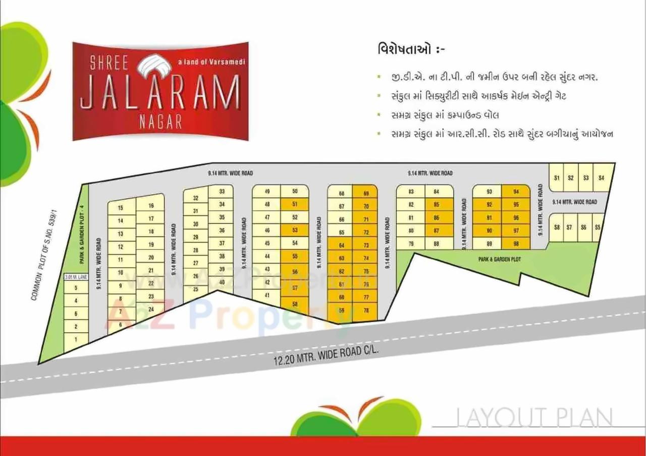 Layout of real estate project Shree Jalaramnagar located at Varsamedi, Kutch, Gujarat