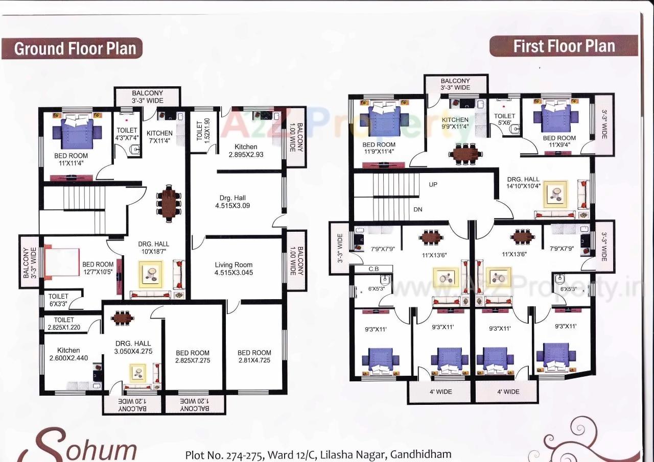 Layout of real estate project Sohum Satyam located at Gandhidham, Kutch, Gujarat