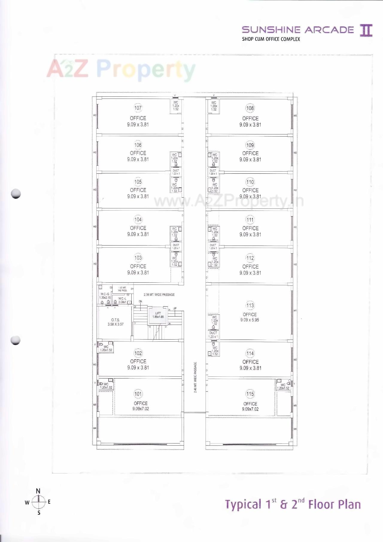 Layout of real estate project Sunshine Arcade Ii located at Gandhidham, Kutch, Gujarat