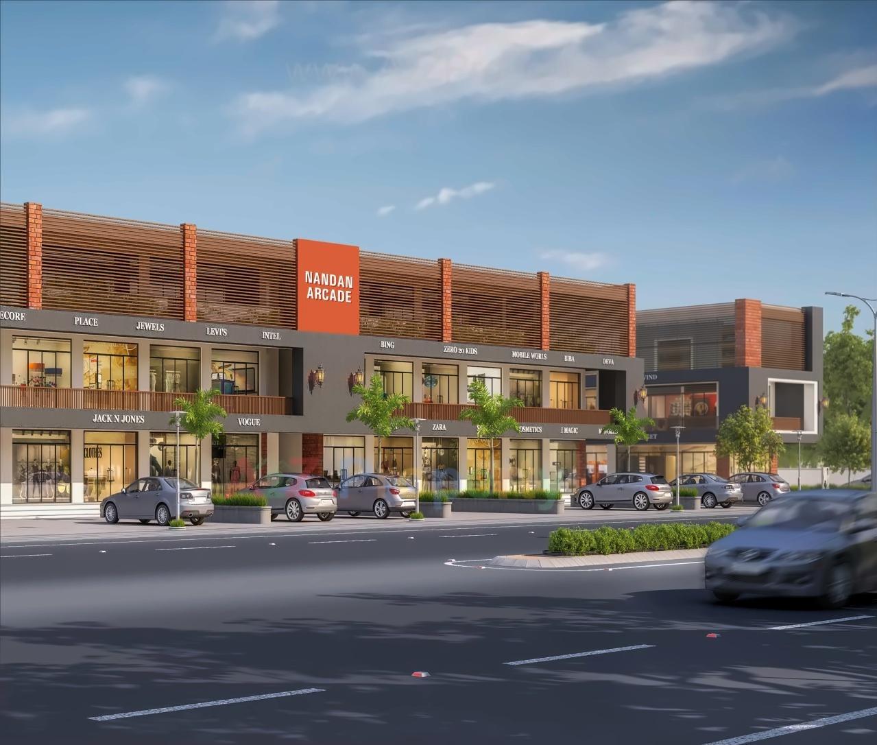 3D Elevation of real estate project Nandan Arcade located at Lunavada, Mahisagar, Gujarat