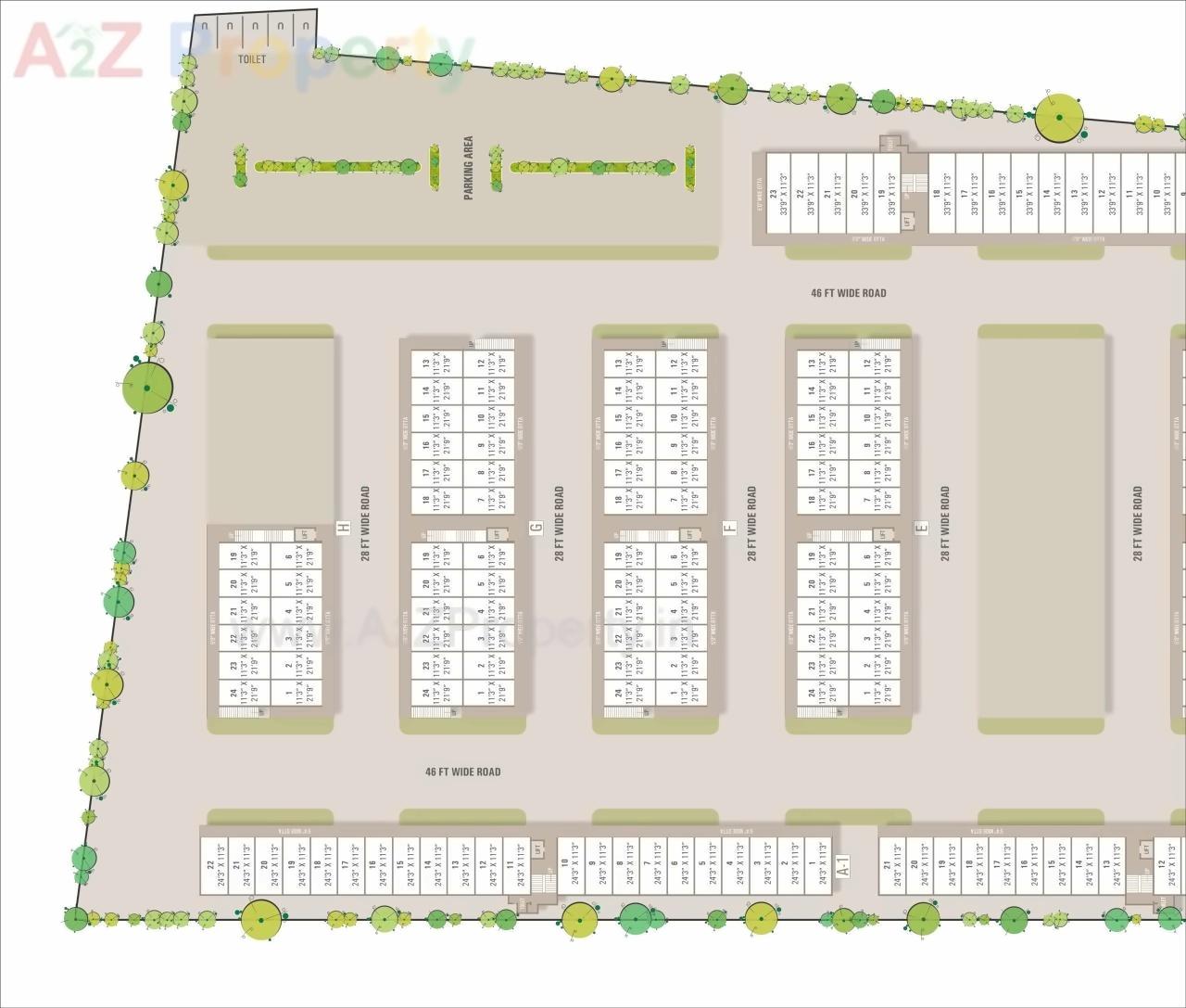 Layout of real estate project Nandan Arcade located at Lunavada, Mahisagar, Gujarat