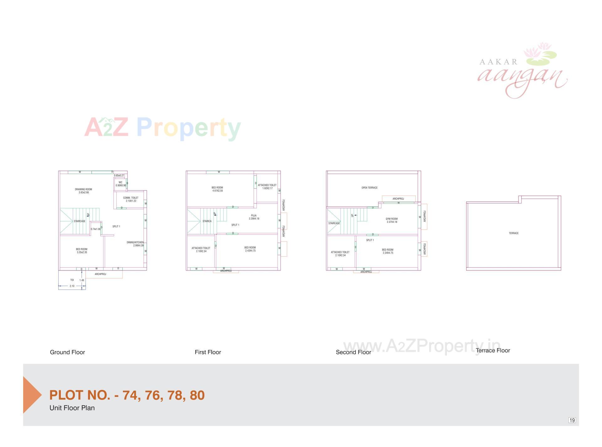 Layout of real estate project Aakar Aangan located at Nagalpur, Mehsana, Gujarat