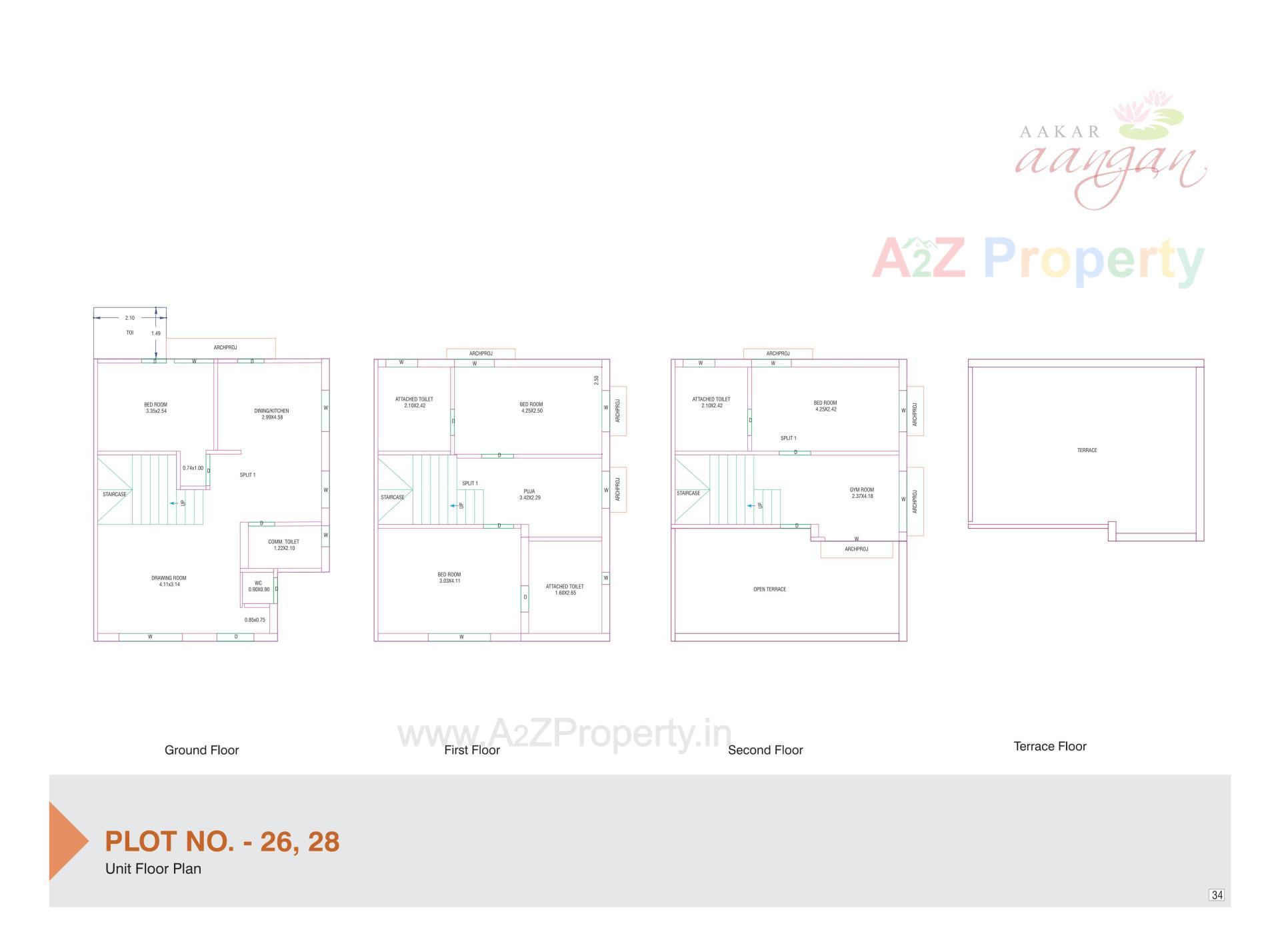 Layout of real estate project Aakar Aangan located at Nagalpur, Mehsana, Gujarat