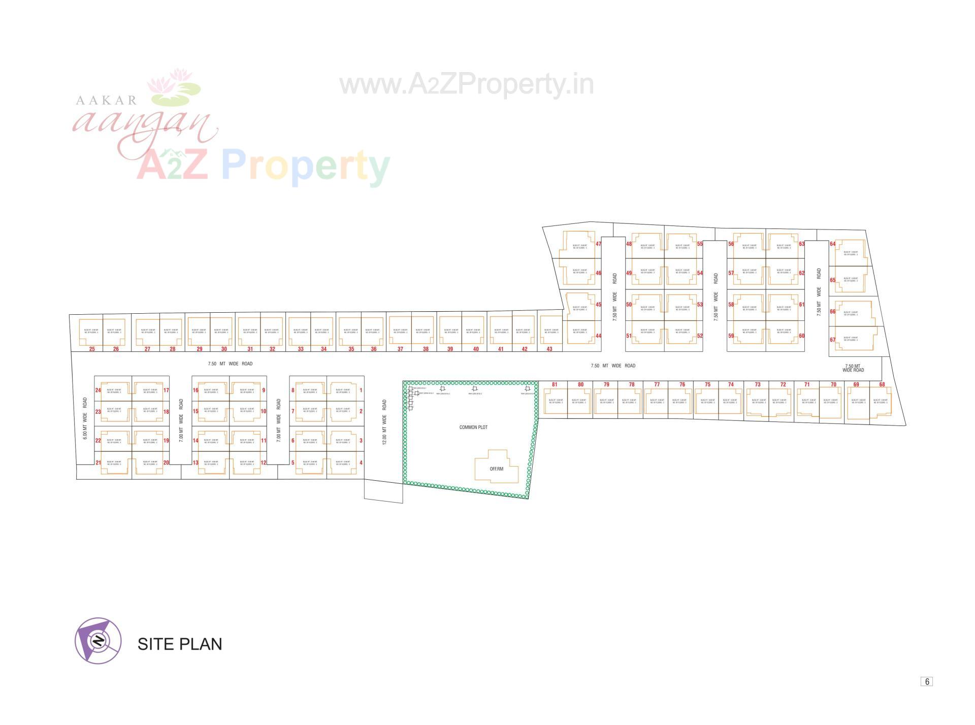 Layout of real estate project Aakar Aangan located at Nagalpur, Mehsana, Gujarat