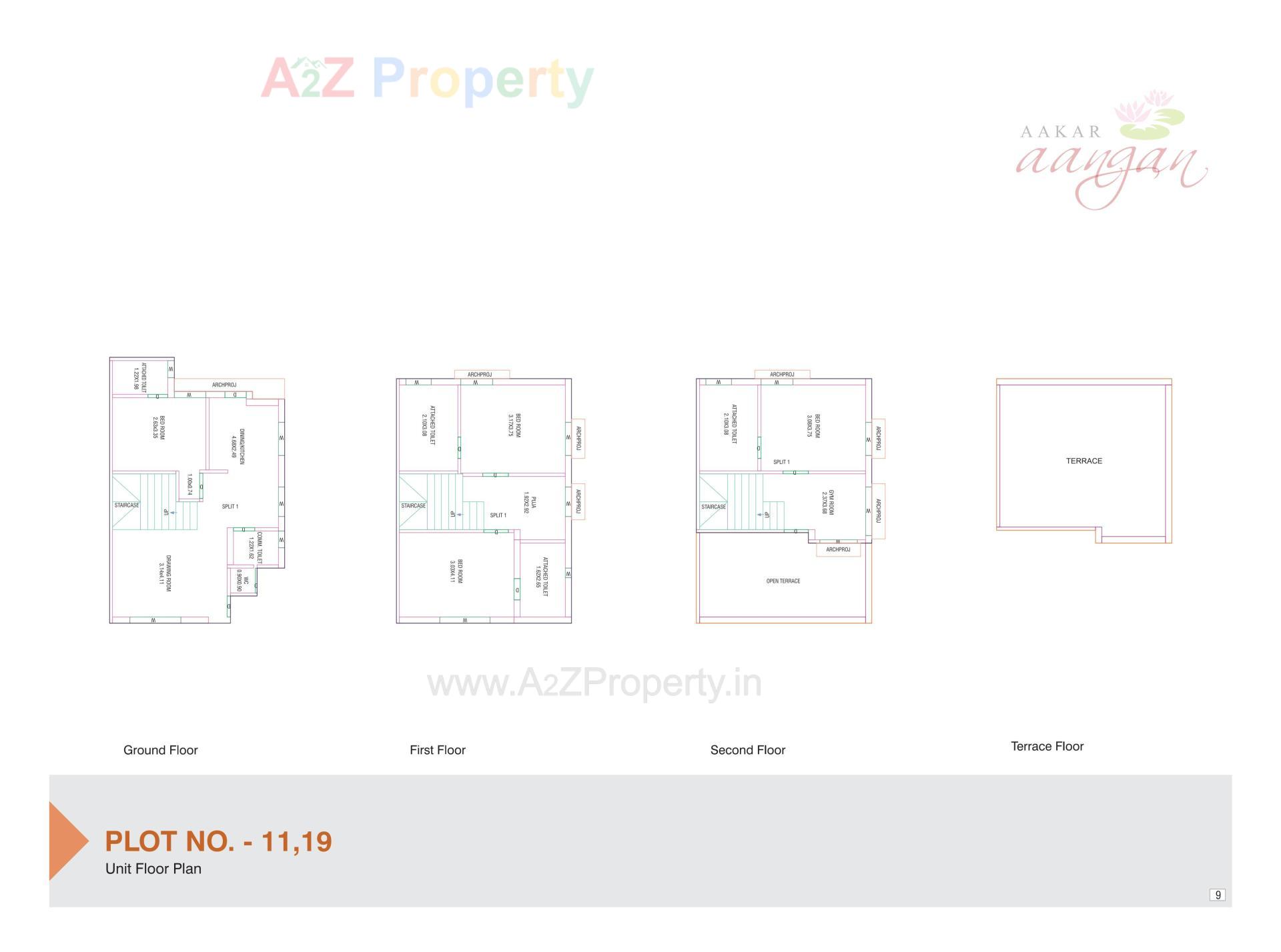 Layout of real estate project Aakar Aangan located at Nagalpur, Mehsana, Gujarat